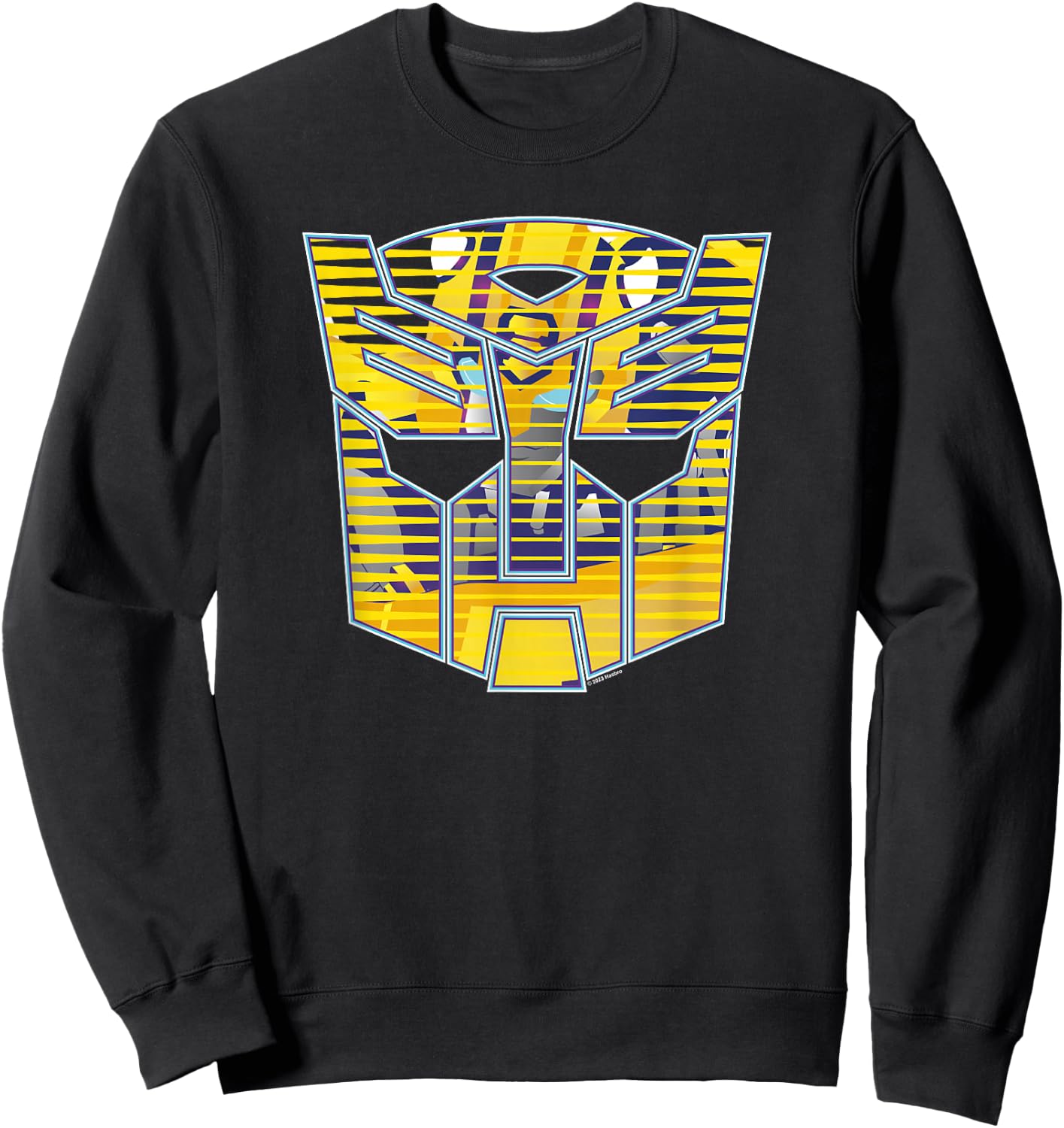 Transformers Bumblebee Big Face Retro Lines Logo Sweatshirt - Sweatshirt | Black