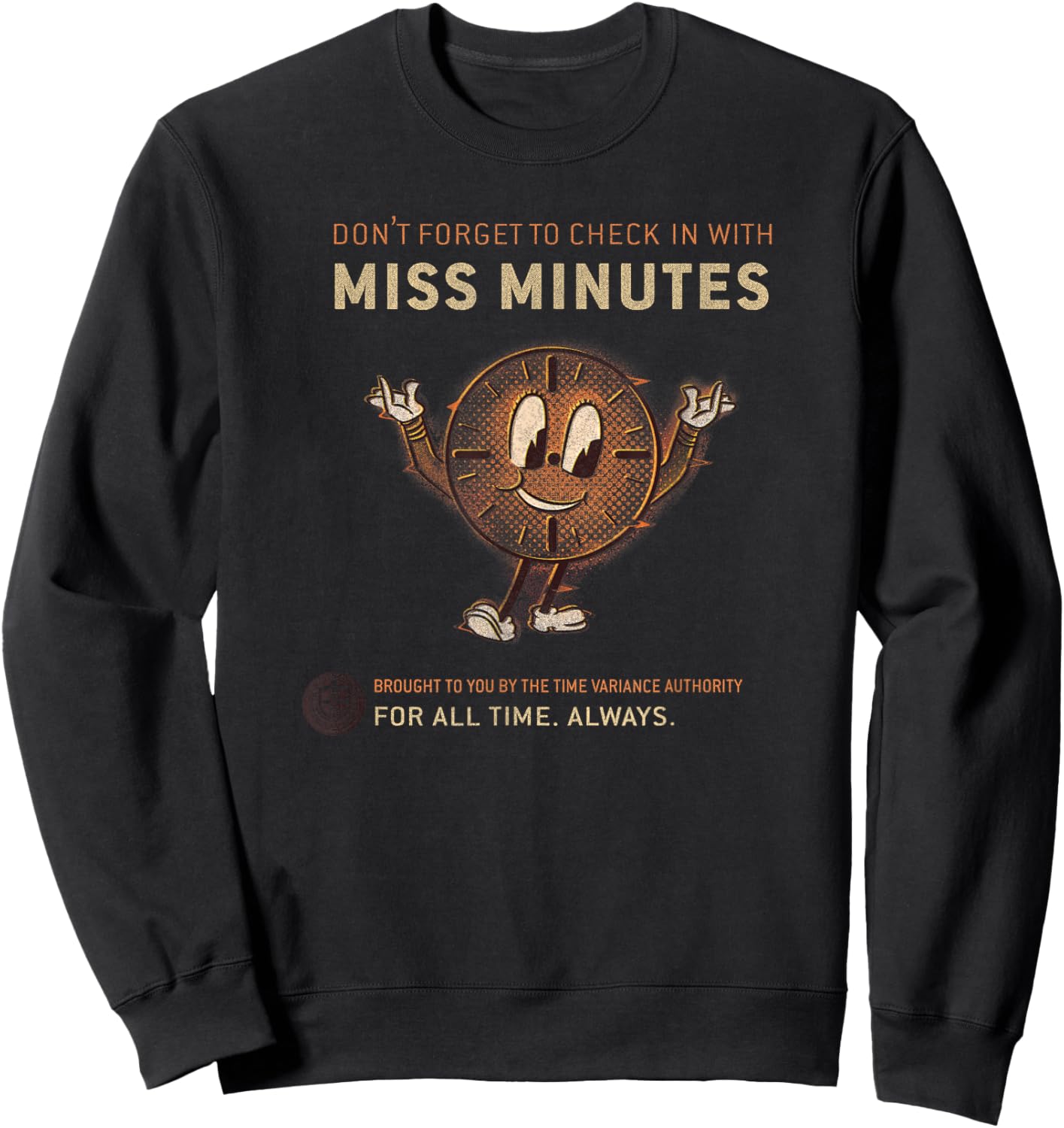 Marvel Loki Don't Forget to Check in with Miss Minutes Small Sweatshirt - Sweatshirt | Black