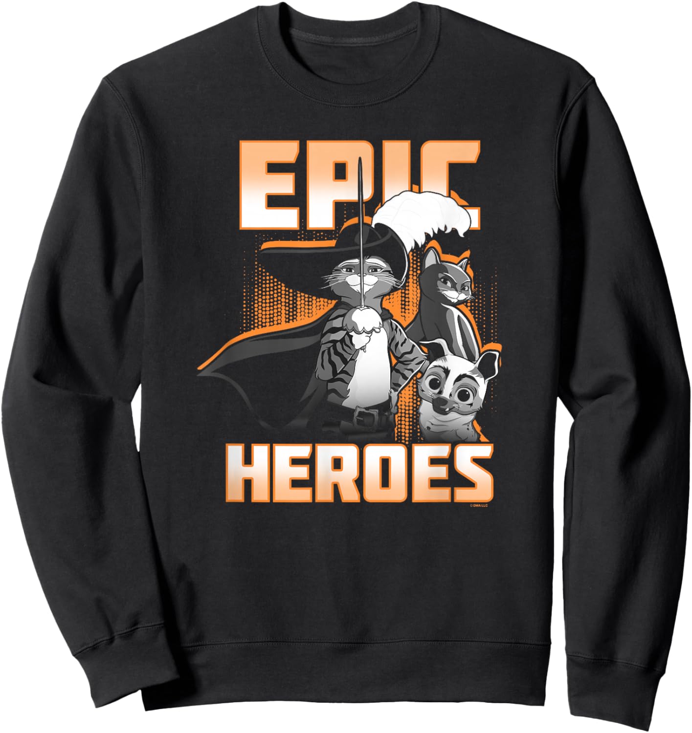 DreamWorks Puss In Boots: The Last Wish Epic Heroes Poster Sweatshirt - Sweatshirt | Black