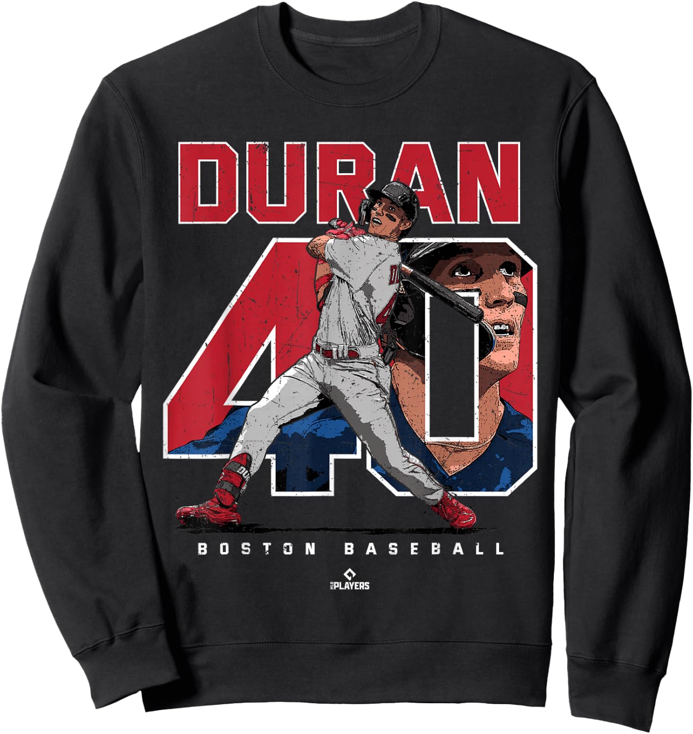 Number and Portrait Jarren Duran Boston MLBPA Sweatshirt - Sweatshirt | Black