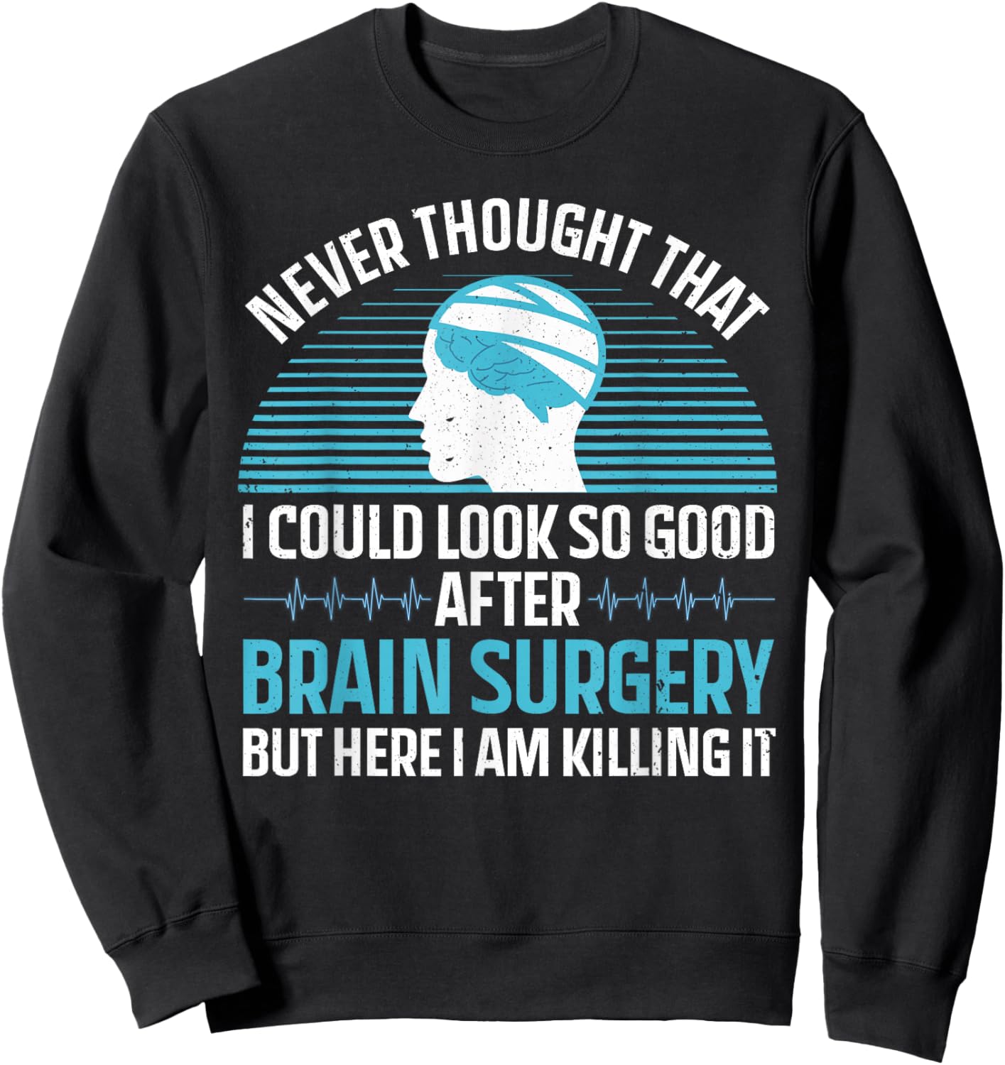 Cute Brain Surgery Women Brain Tumor Cancer Survivor Sweatshirt - Sweatshirt | Black
