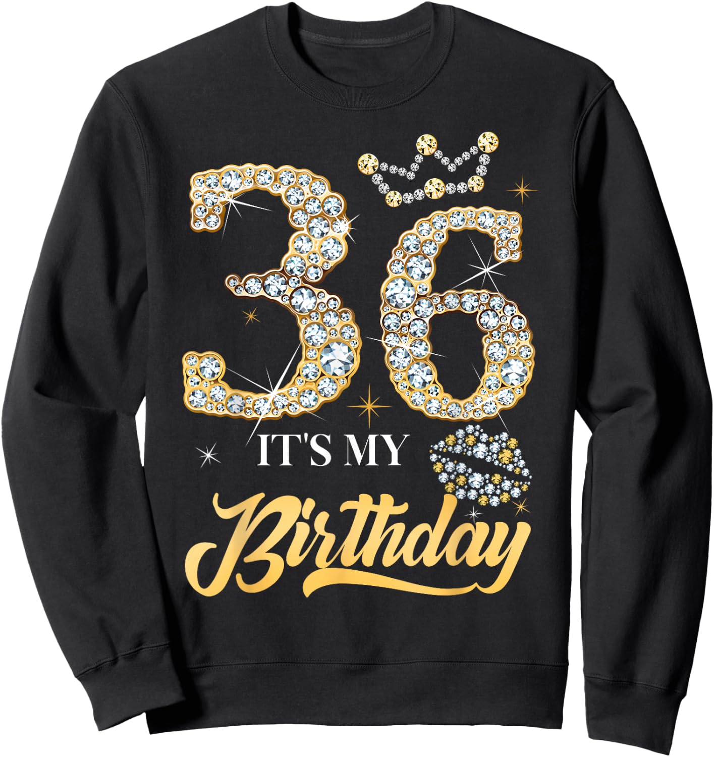It's My 36th Birthday Diamond Shoes 36 Years Old Women Sweatshirt - Sweatshirt | Black