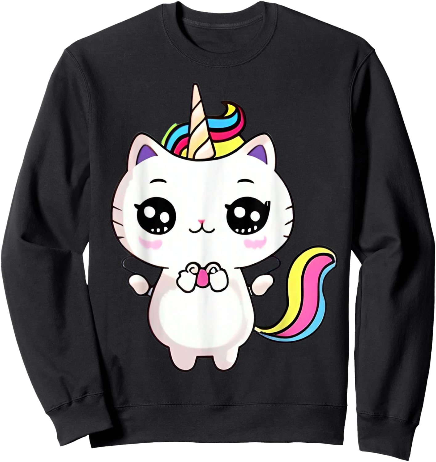 Caticorn Meowgical Rainbows shirt Cat Kittycorn Unicorn Sweatshirt - Sweatshirt | Black