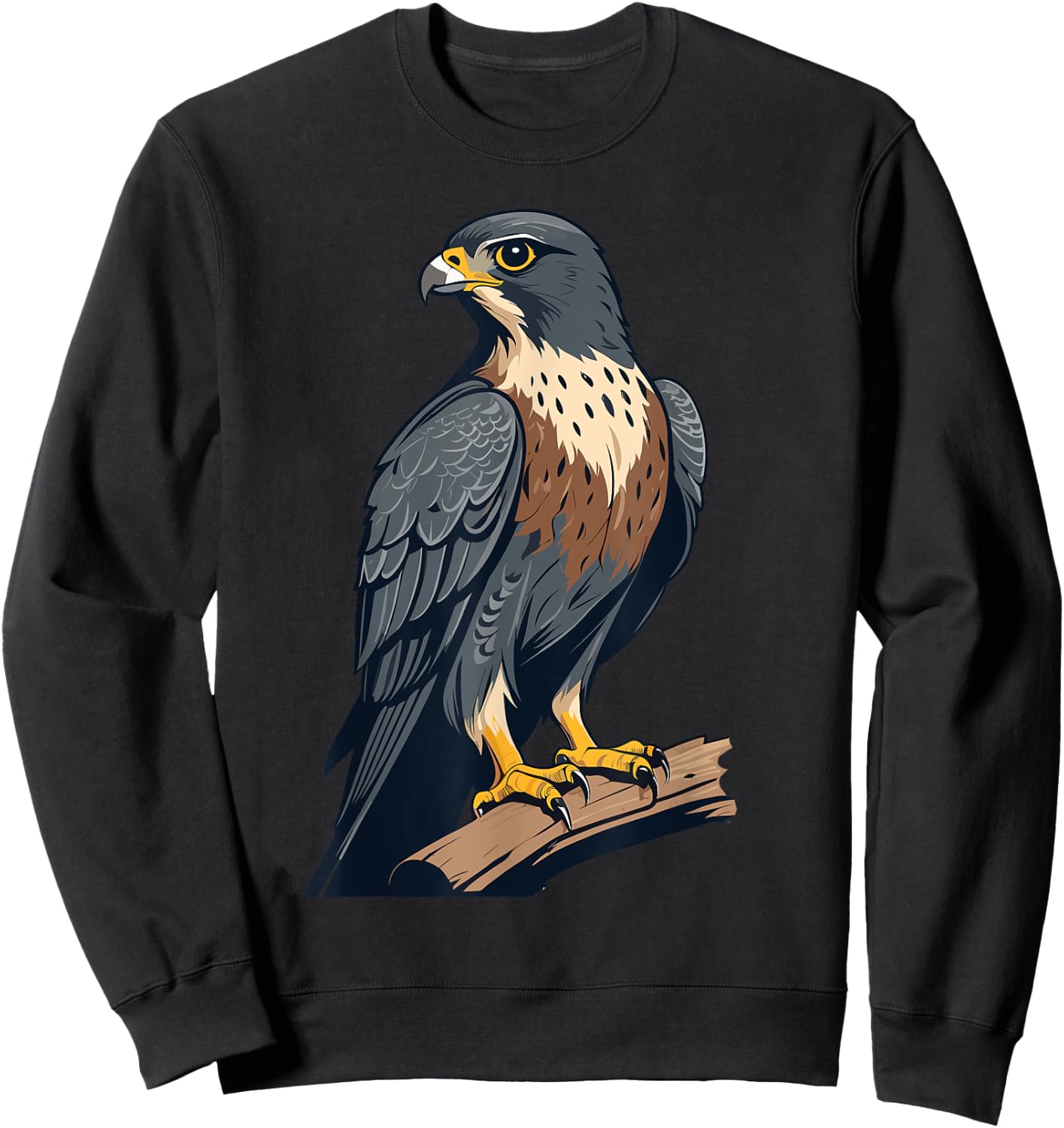 Ventage Peregrine Falcon Graphic: Cute Peregrine Falcon Sweatshirt - Sweatshirt | Black