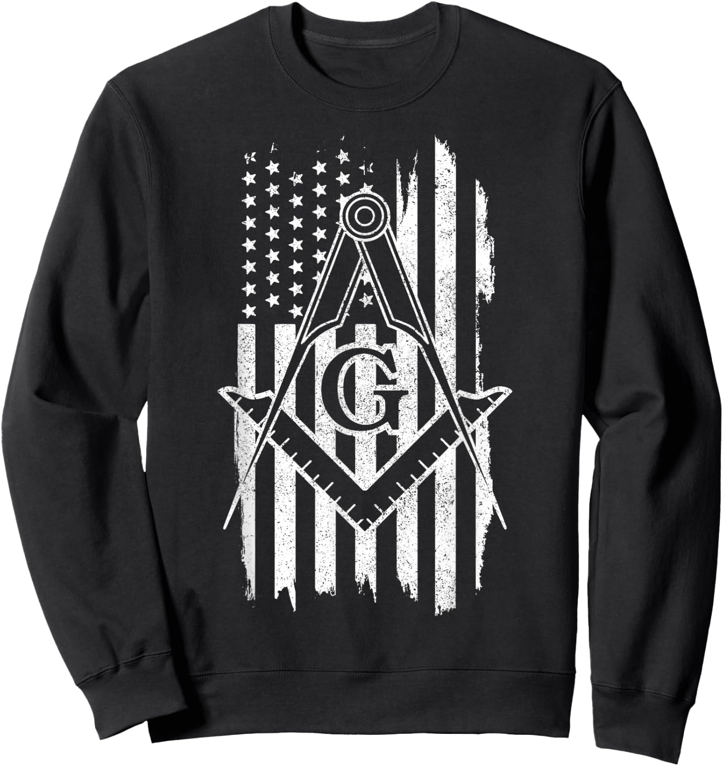 Patriotic Masonic American Flag Sweatshirt - Sweatshirt | Black