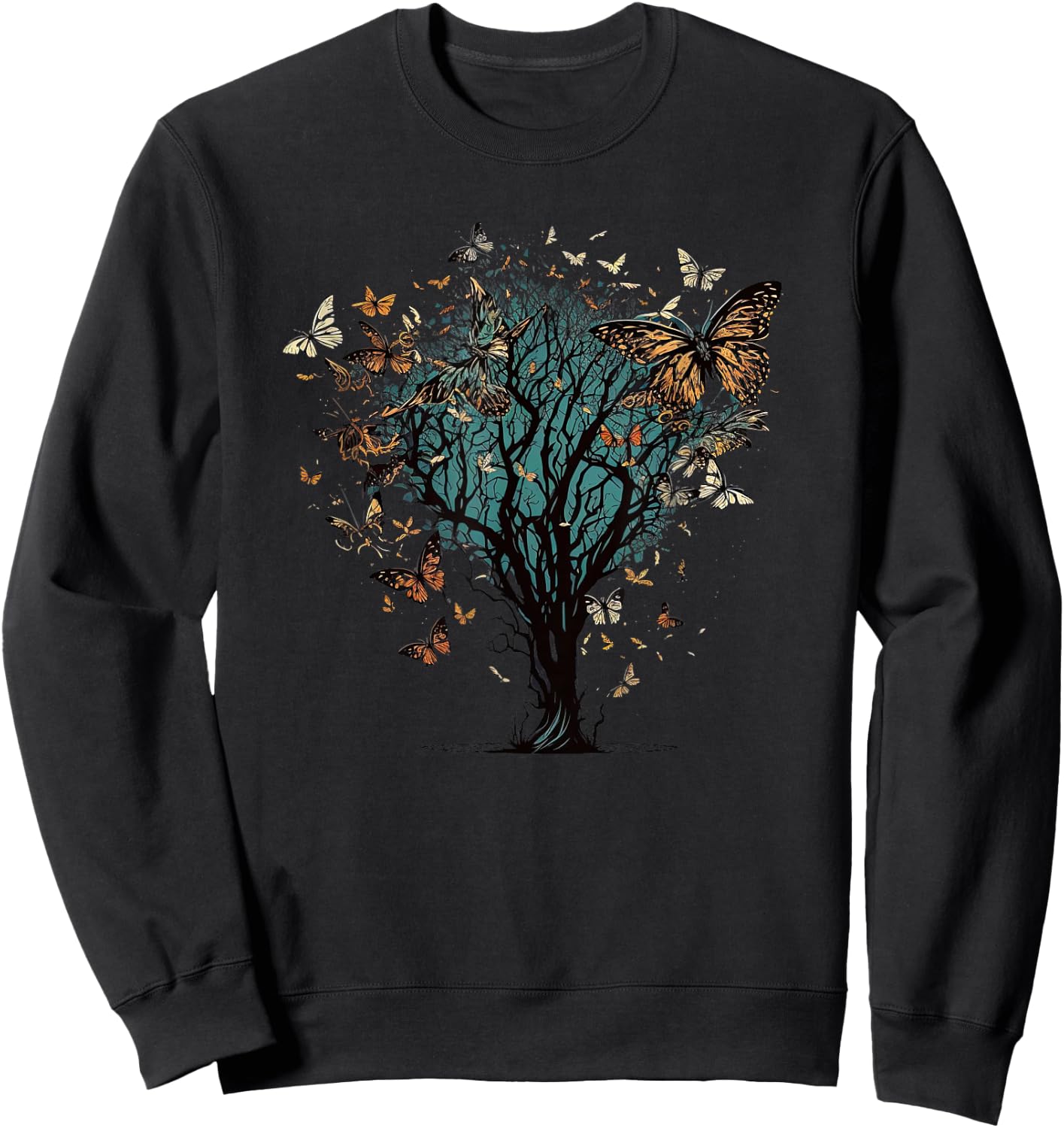 Butterfly Tree funny butterfly Sweatshirt - Sweatshirt | Black