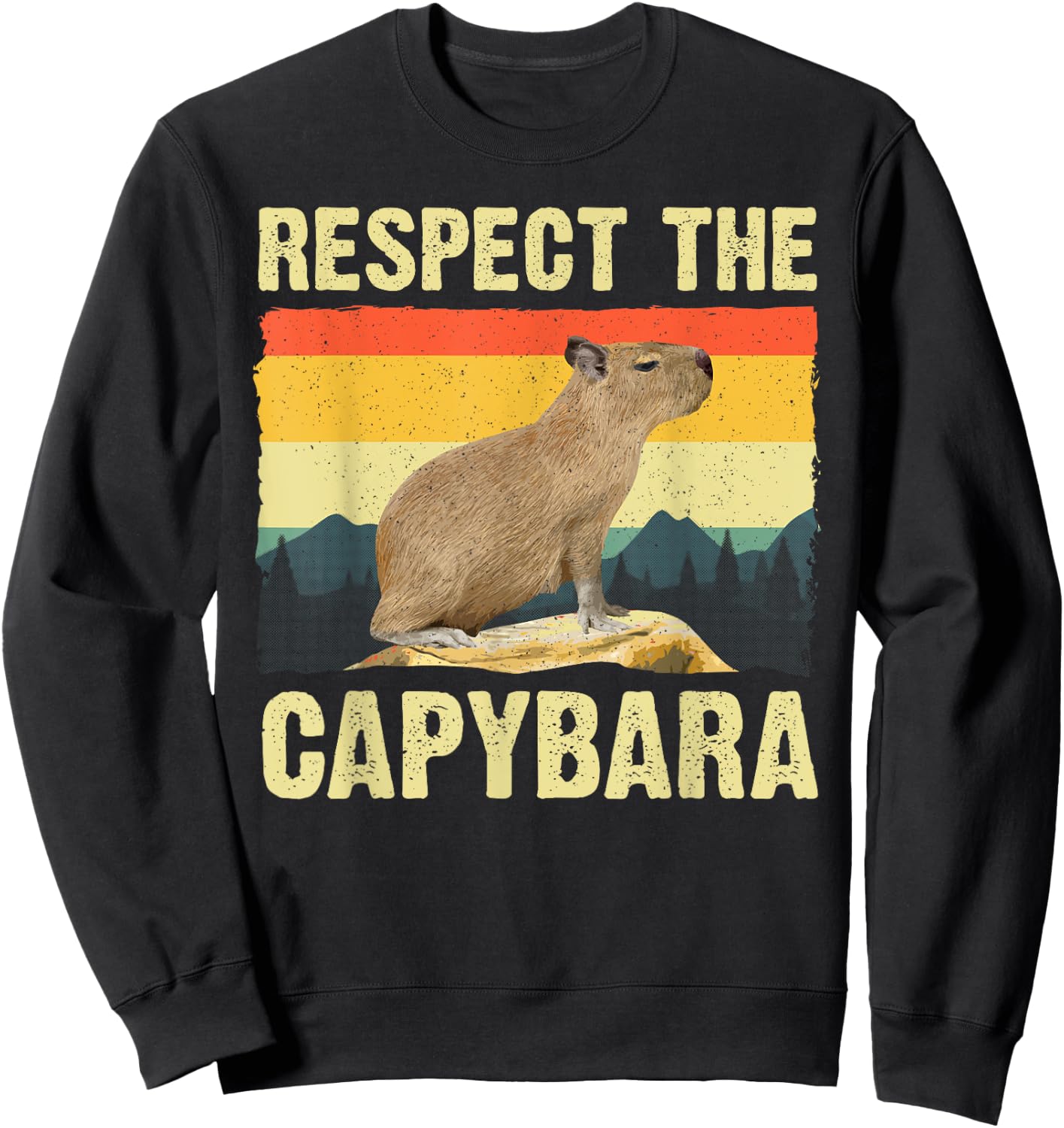 Capybara Art Women Kids Rodent Animal Lover Capybara Sweatshirt - Sweatshirt | Black
