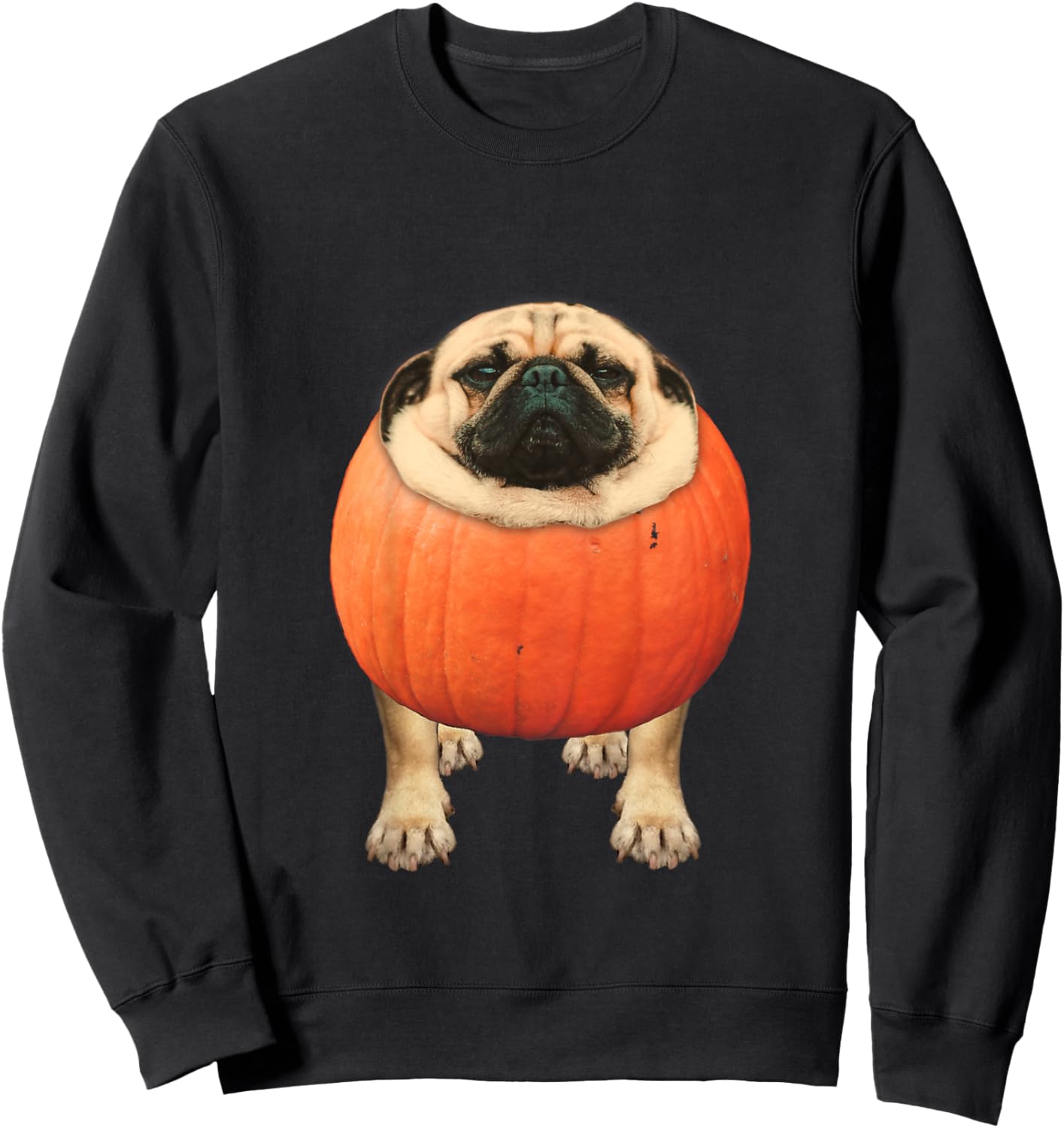 Kids Cute Dog Pug Pumpkin Halloween Costume Pug-Kin mom of Pugs Sweatshirt - Sweatshirt | Black