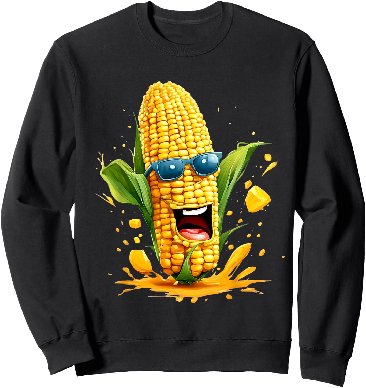 Funny Corn Design For Sweet Corn Men Women Kids Sweatshirt - Sweatshirt | Black