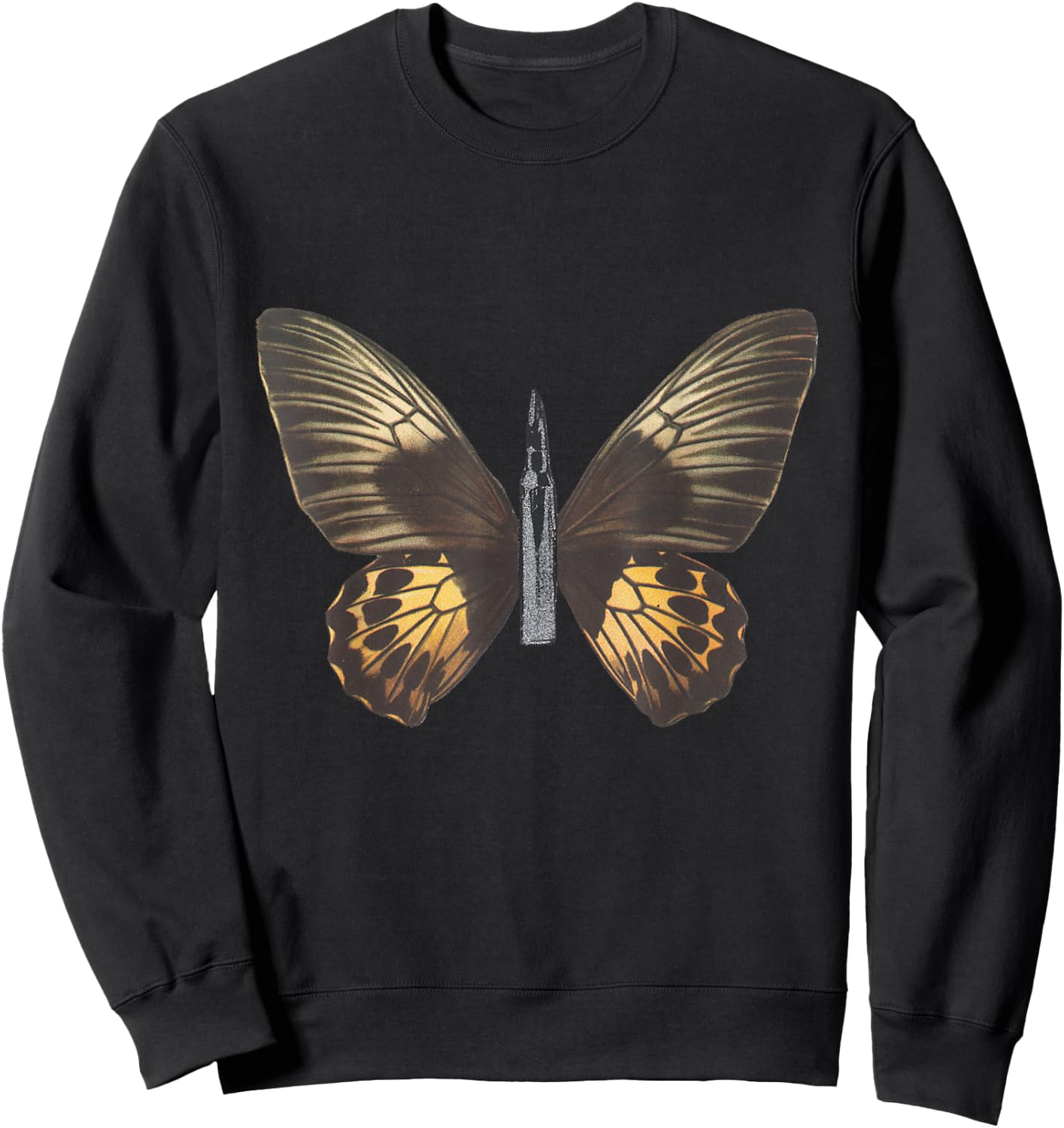 Bullet With Butterfly Wings Sweatshirt - Sweatshirt | Black