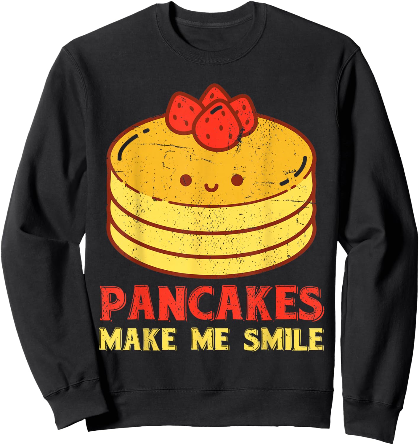 Cute Pancake Maker Breakfast Food Lover Kawaii Pancake Sweatshirt - Sweatshirt | Black