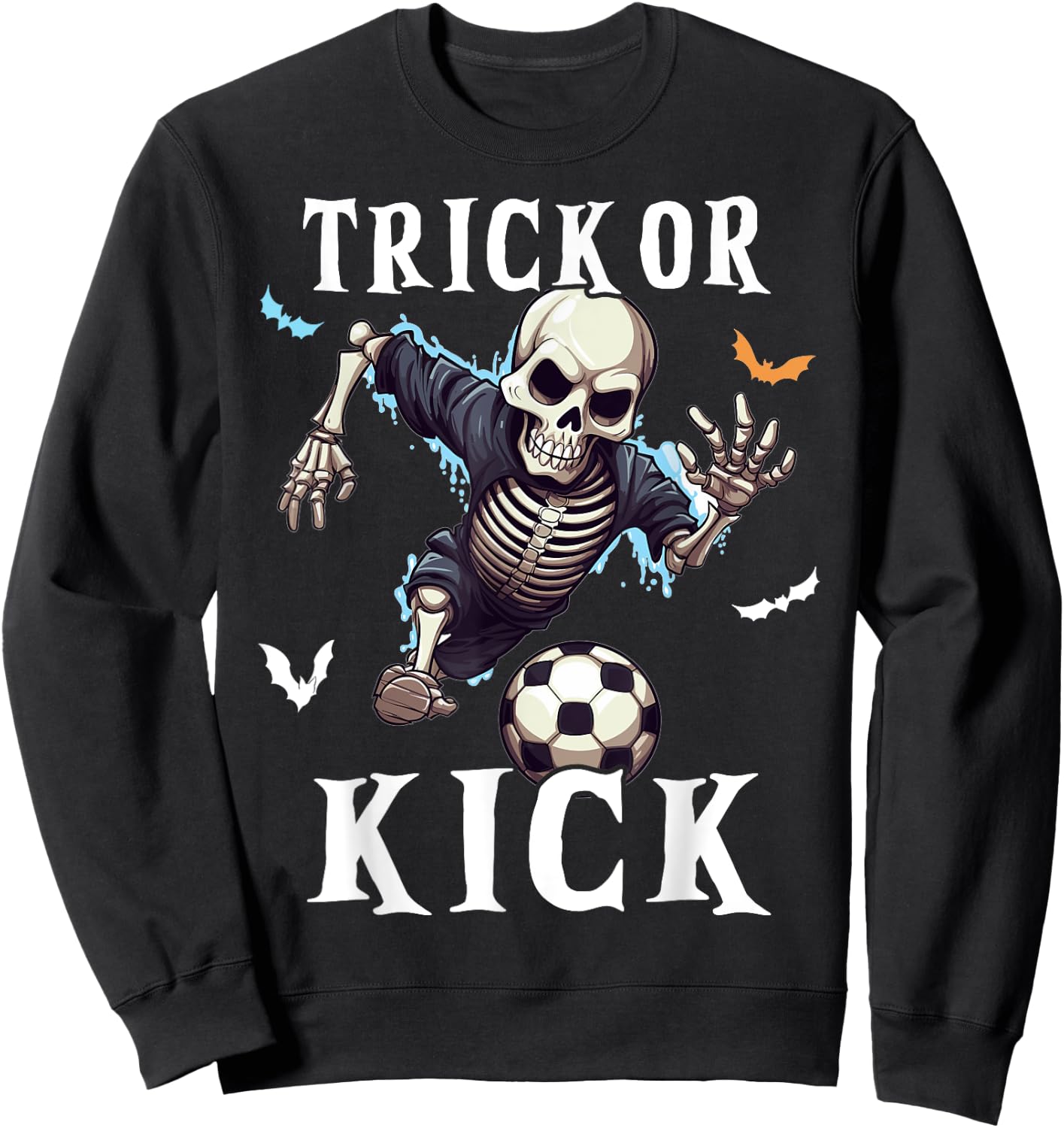 Soccer Skeleton Halloween Soccer Player Halloween Men Boys Sweatshirt - Sweatshirt | Black