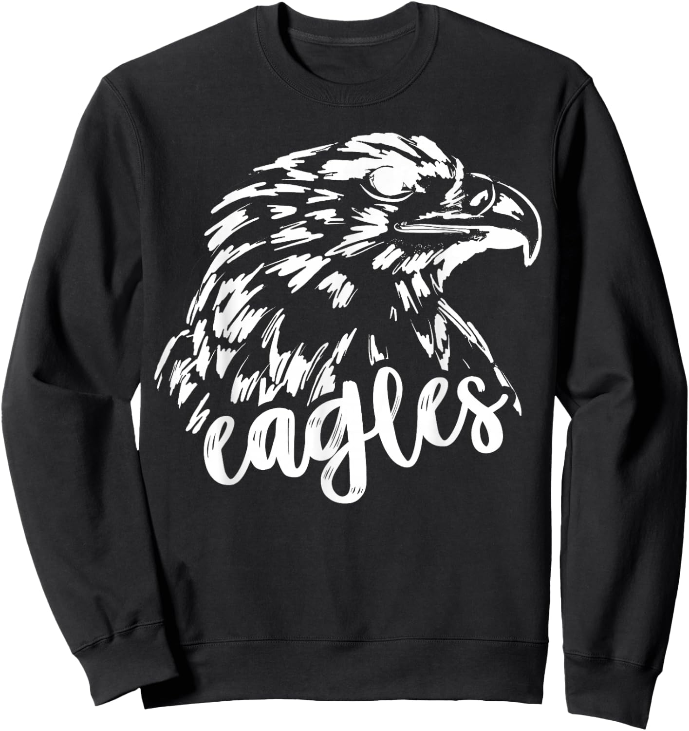Retro Eagles Mascot, School Spirit, Eagle Sports Sweatshirt - Sweatshirt | Black