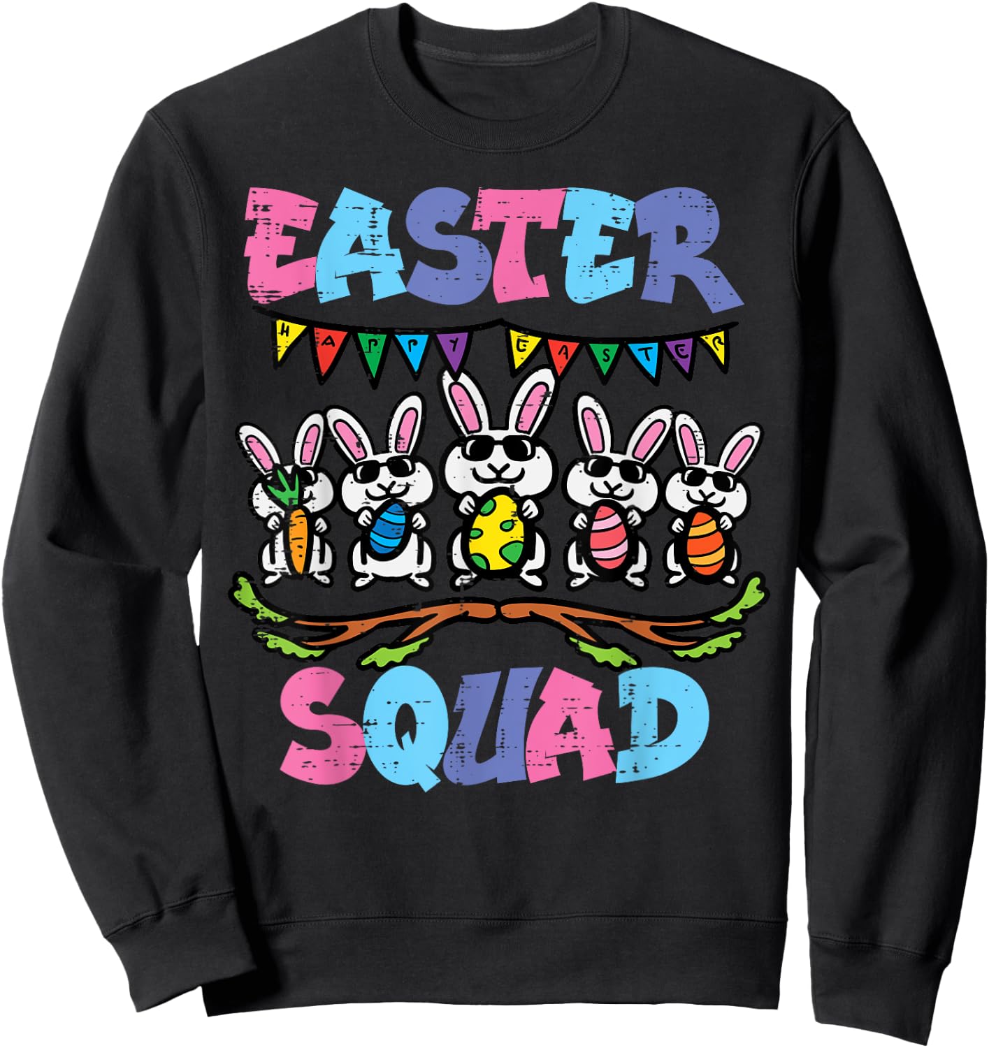 Easter Squad Bunnies Family Matching Men Women Kids Youth Sweatshirt - Sweatshirt | Black