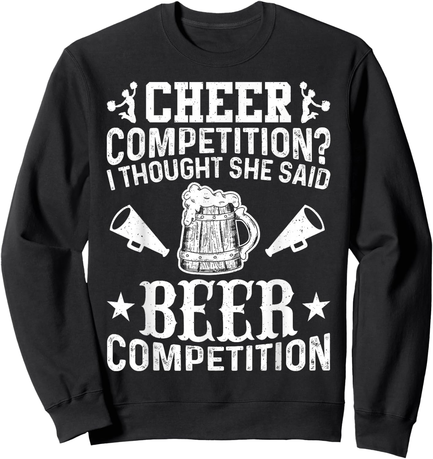 Cheer Dad Cheerleader Beer Competition Cheer Squad Papa Sweatshirt - Sweatshirt | Black