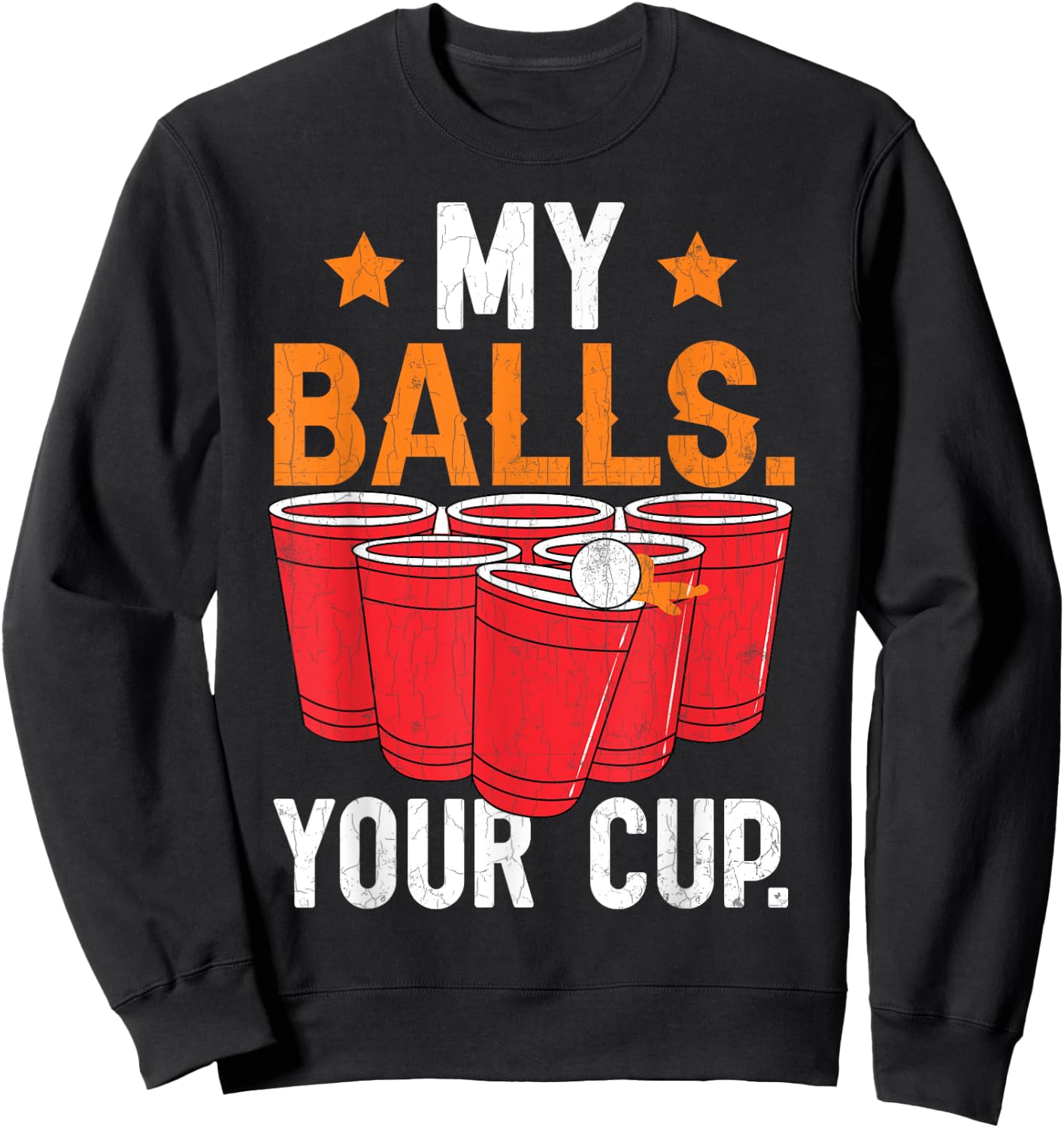 Adorable Beer Pong Funny Sports Lover Player Coach Graphic Sweatshirt - Sweatshirt | Black