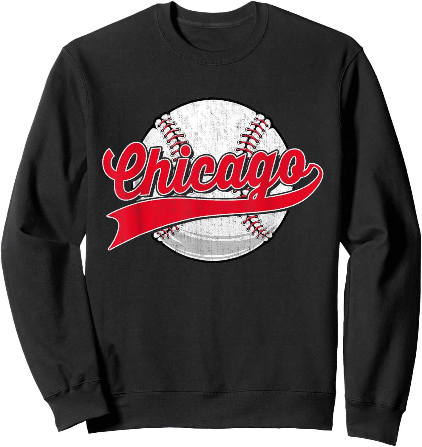 Vintage Chicago Baseball Lover Players Women Sweatshirt - Sweatshirt | Black