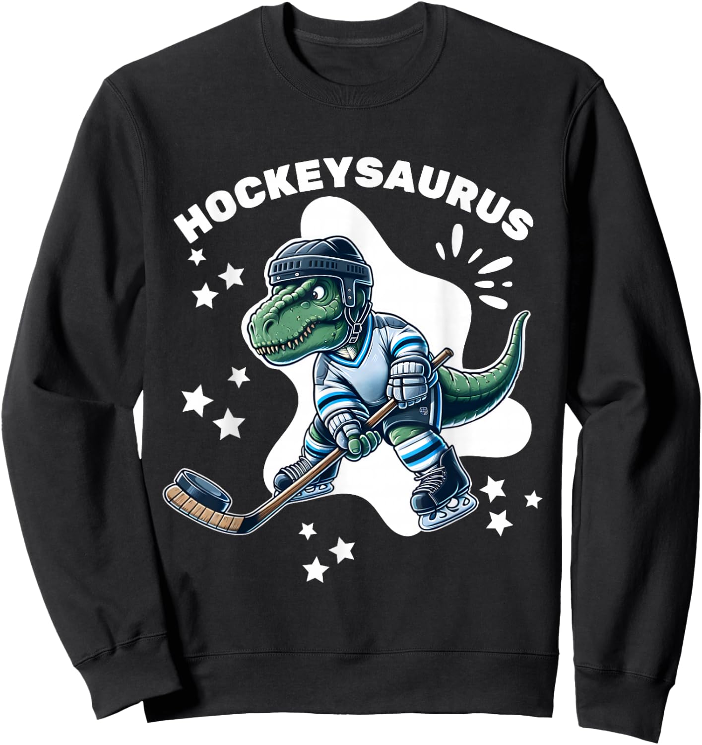 Hockeysaurus FunnyDinosaur Hockey Kids Hockey Boy Sweatshirt - Sweatshirt | Black