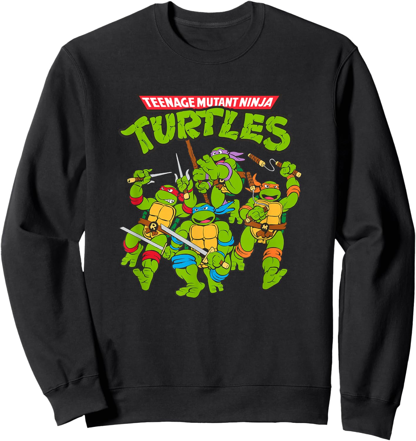 Teenage Mutant Ninja Turtles Classic Vintage Ninja Attack Sweatshirt - Sweatshirt | Black