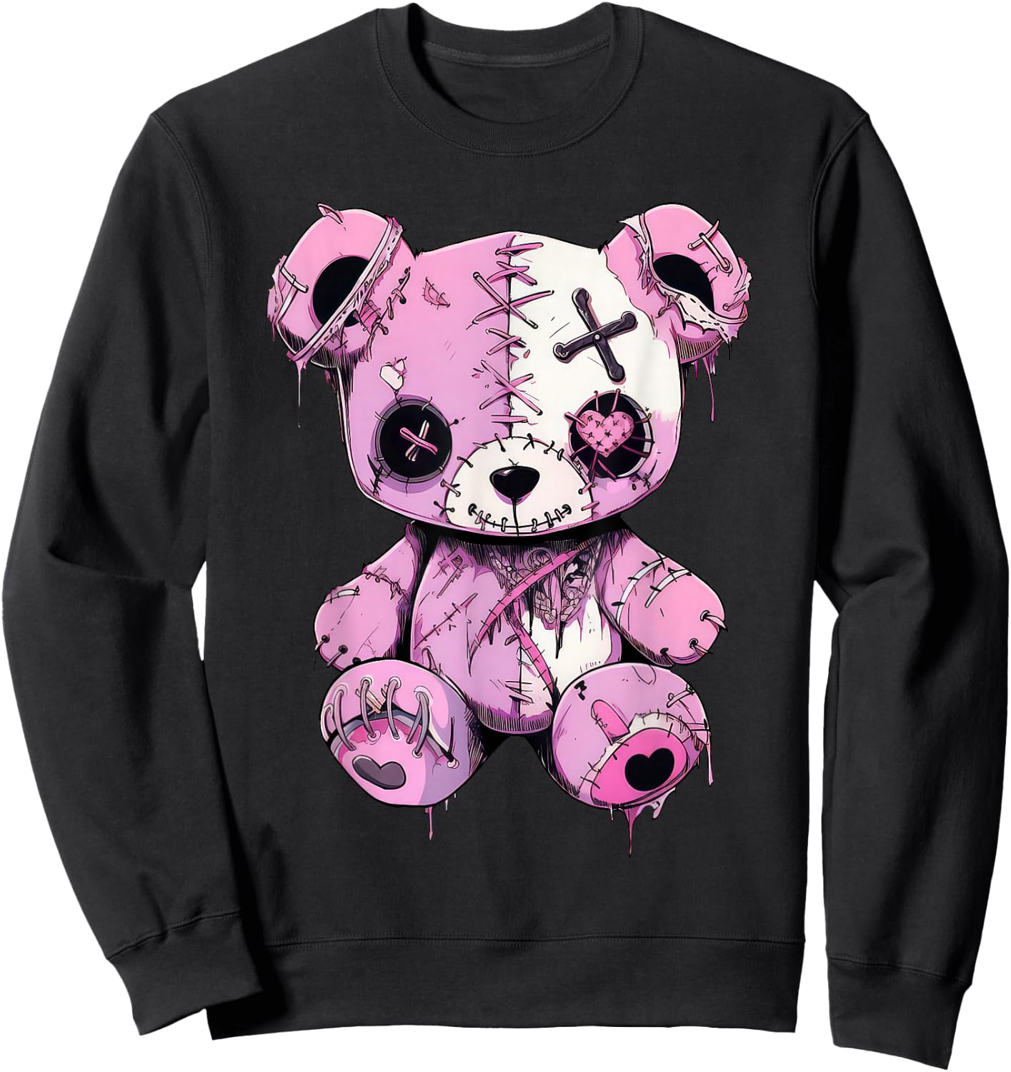 Pastel Goth Design Graphic Women Men Anime Kawaii Sweatshirt - Sweatshirt | Black