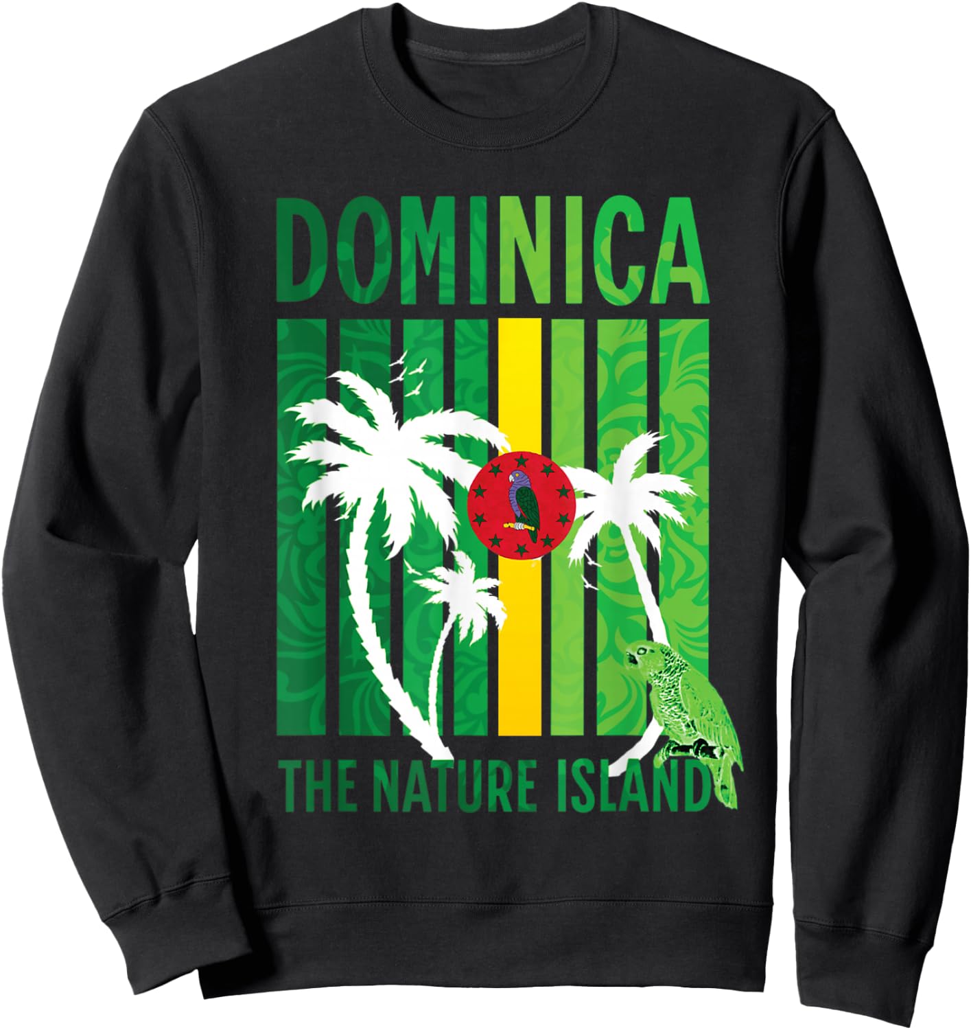 Dominica Island Vacation Flag Sweatshirt - Sweatshirt | Black