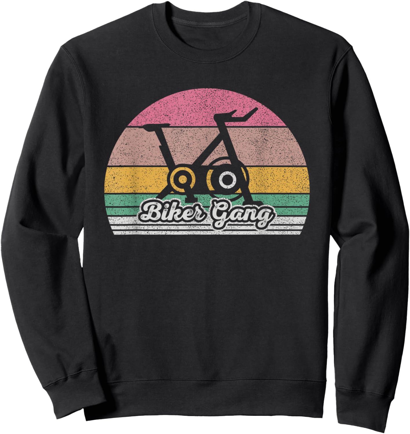 Retro Biker Gang Funny Spin Saying Gym Workout Spinning Gift Sweatshirt - Sweatshirt | Black