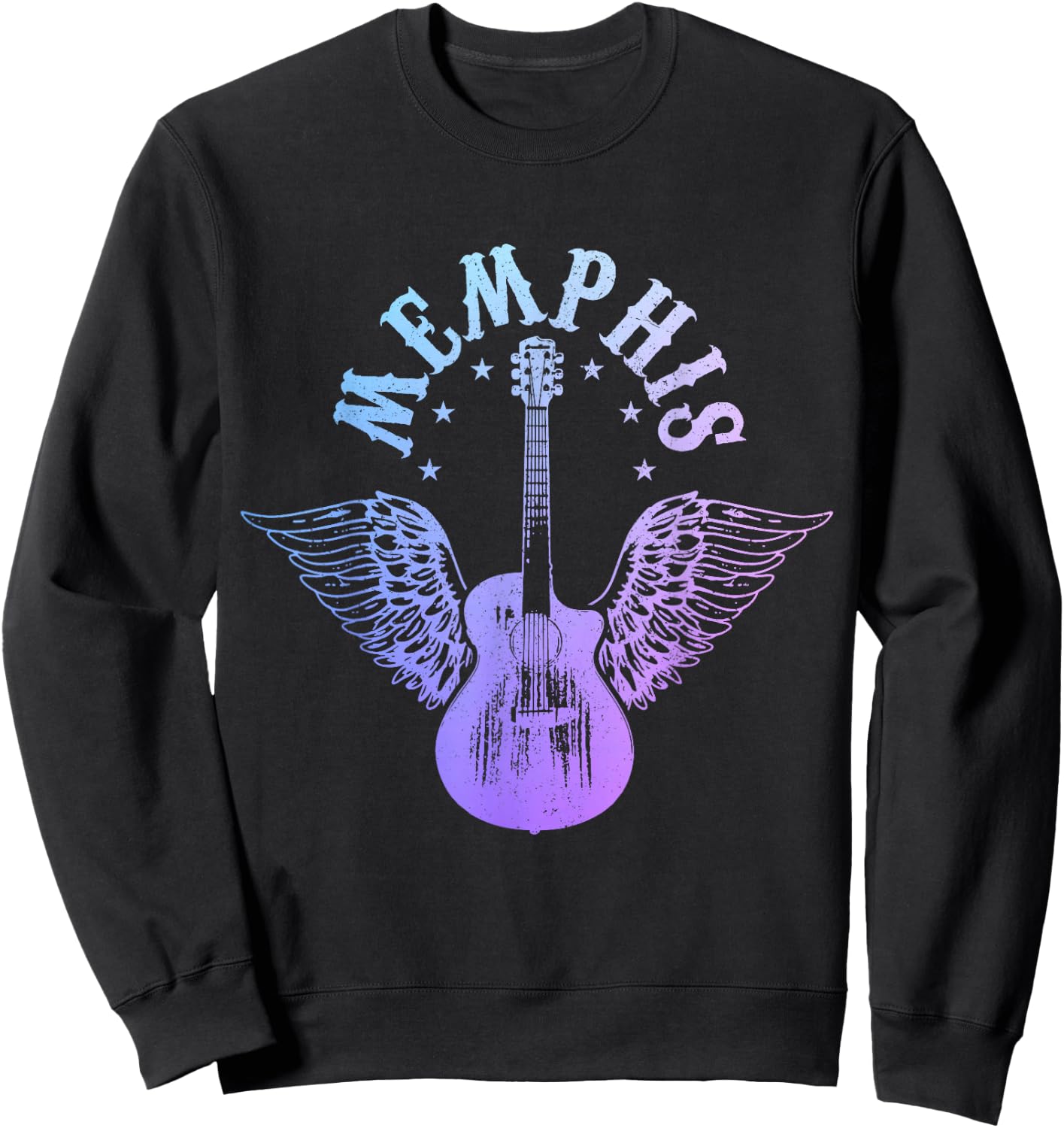Memphis Tennessee Blues Country Music Guitar Vintage Sweatshirt - Sweatshirt | Black