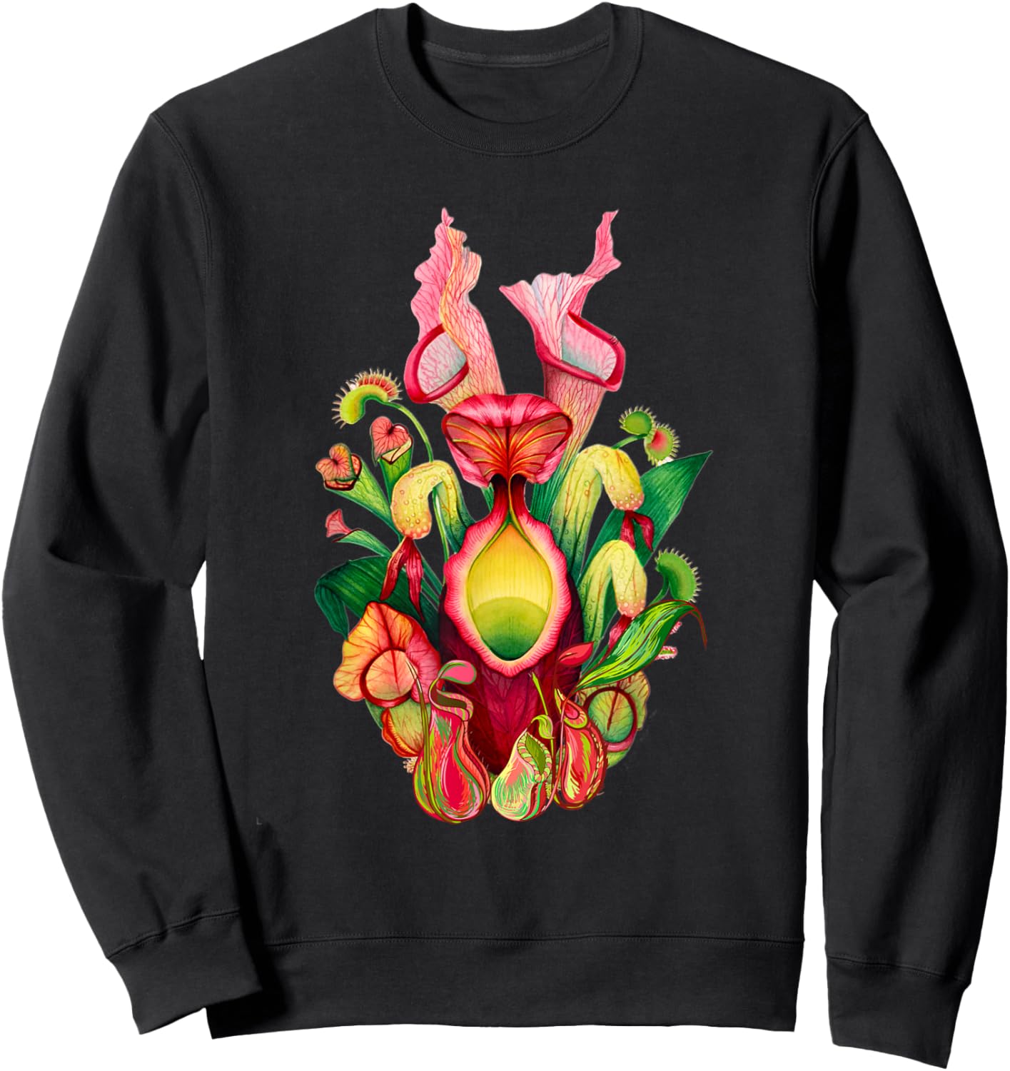 Pitcher Plant Nature Art Carnivorous Plants Sarracenia Sweatshirt - Sweatshirt | Black