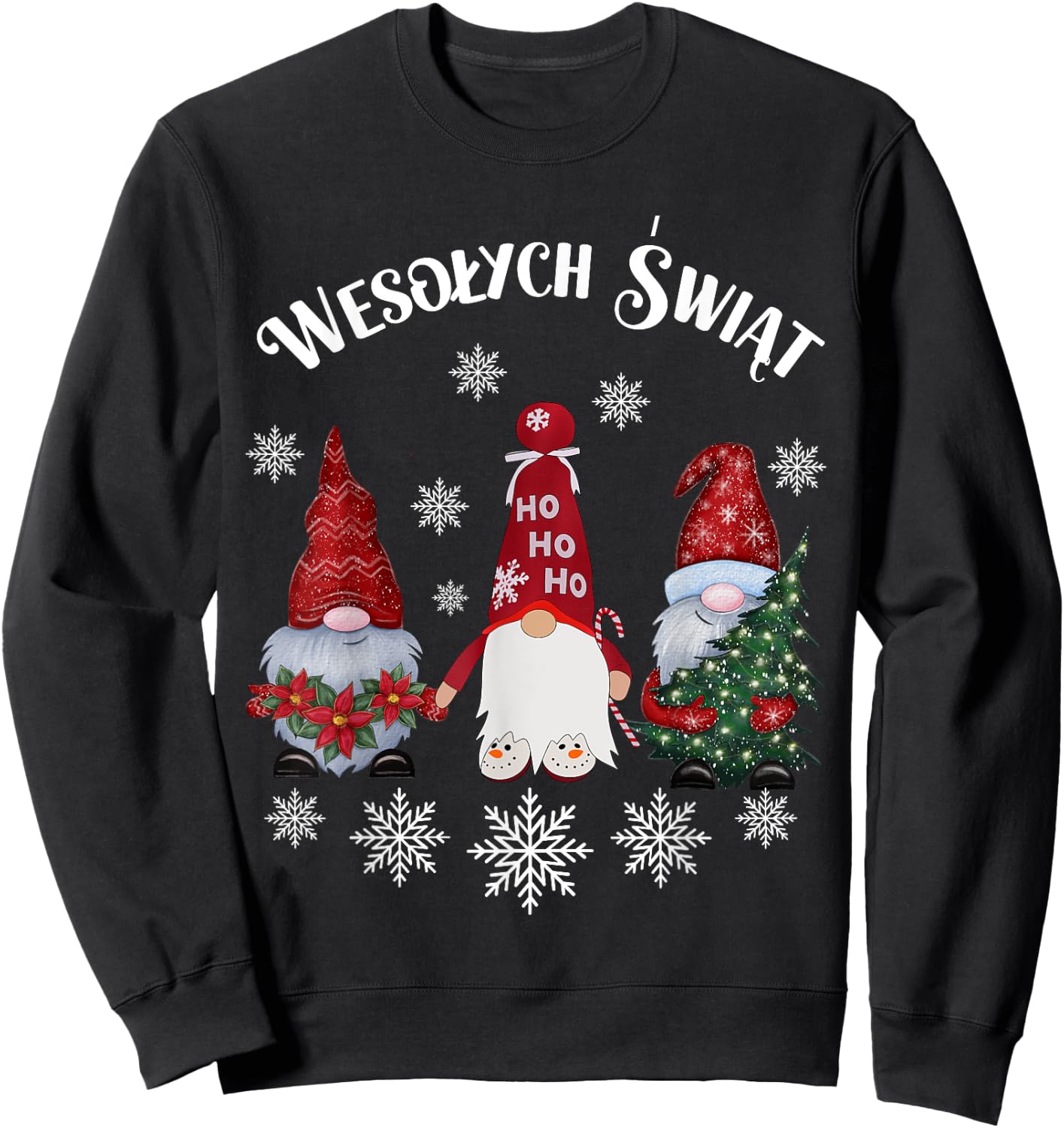 Wesolych Swiat Polish language Merry Christmas Sweatshirt - Sweatshirt | Black
