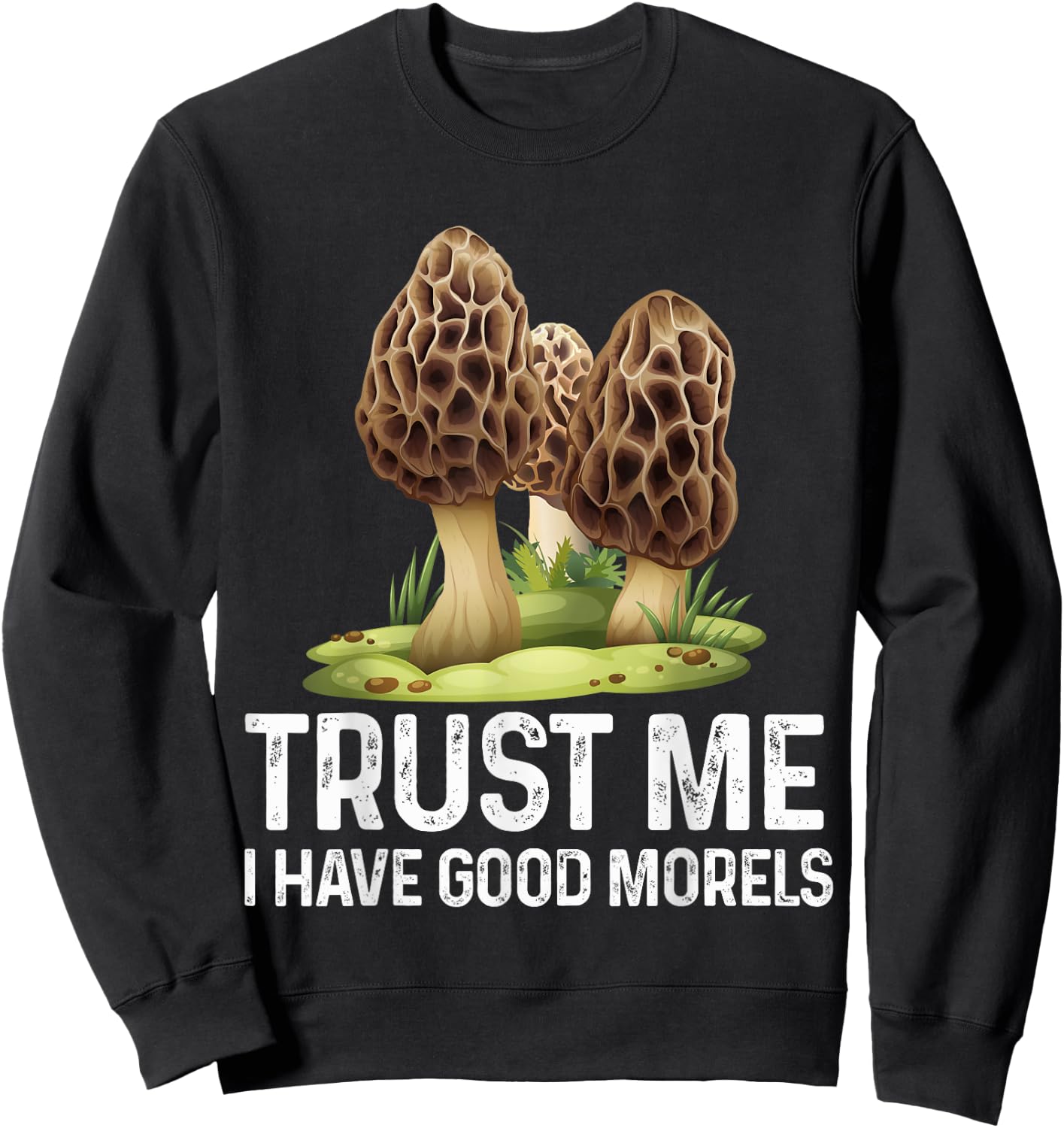 Moral Mushroom Funny Foraging Morels Hunters Funny Sweatshirt - Sweatshirt | Black