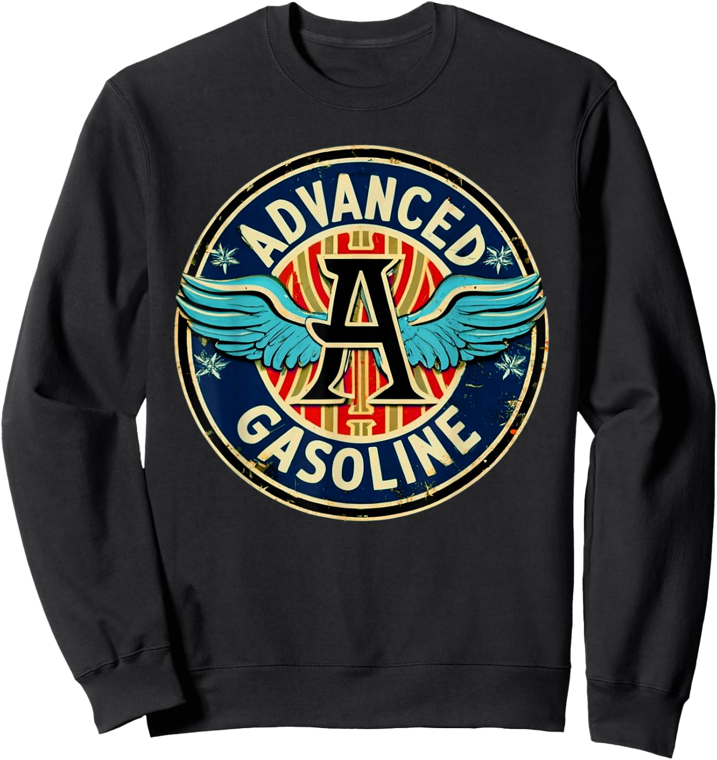 Retro Vintage Gas Station Advanced Gasoline Motor Oil Car Sweatshirt - Sweatshirt | Black