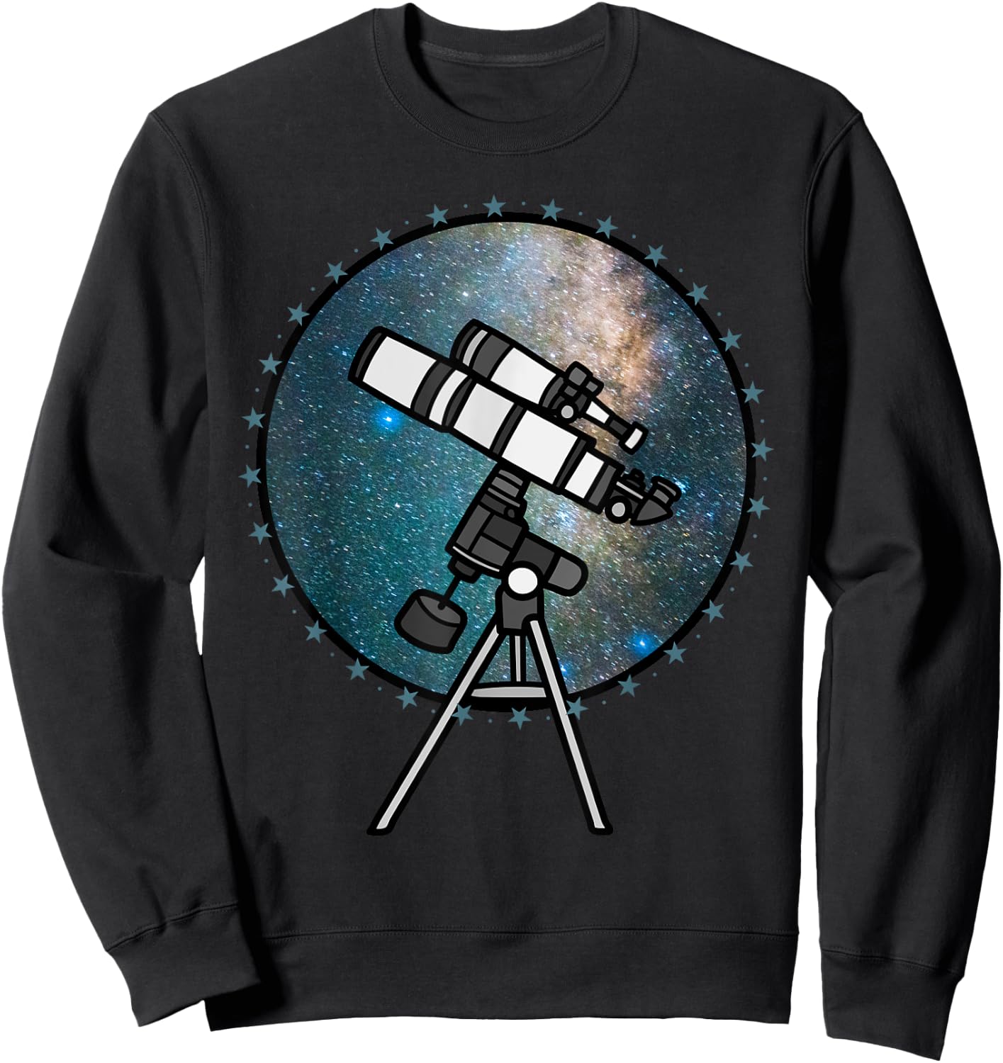 Astronomy Telescope Night Sky Observation Galaxy Sweatshirt - Sweatshirt | Black
