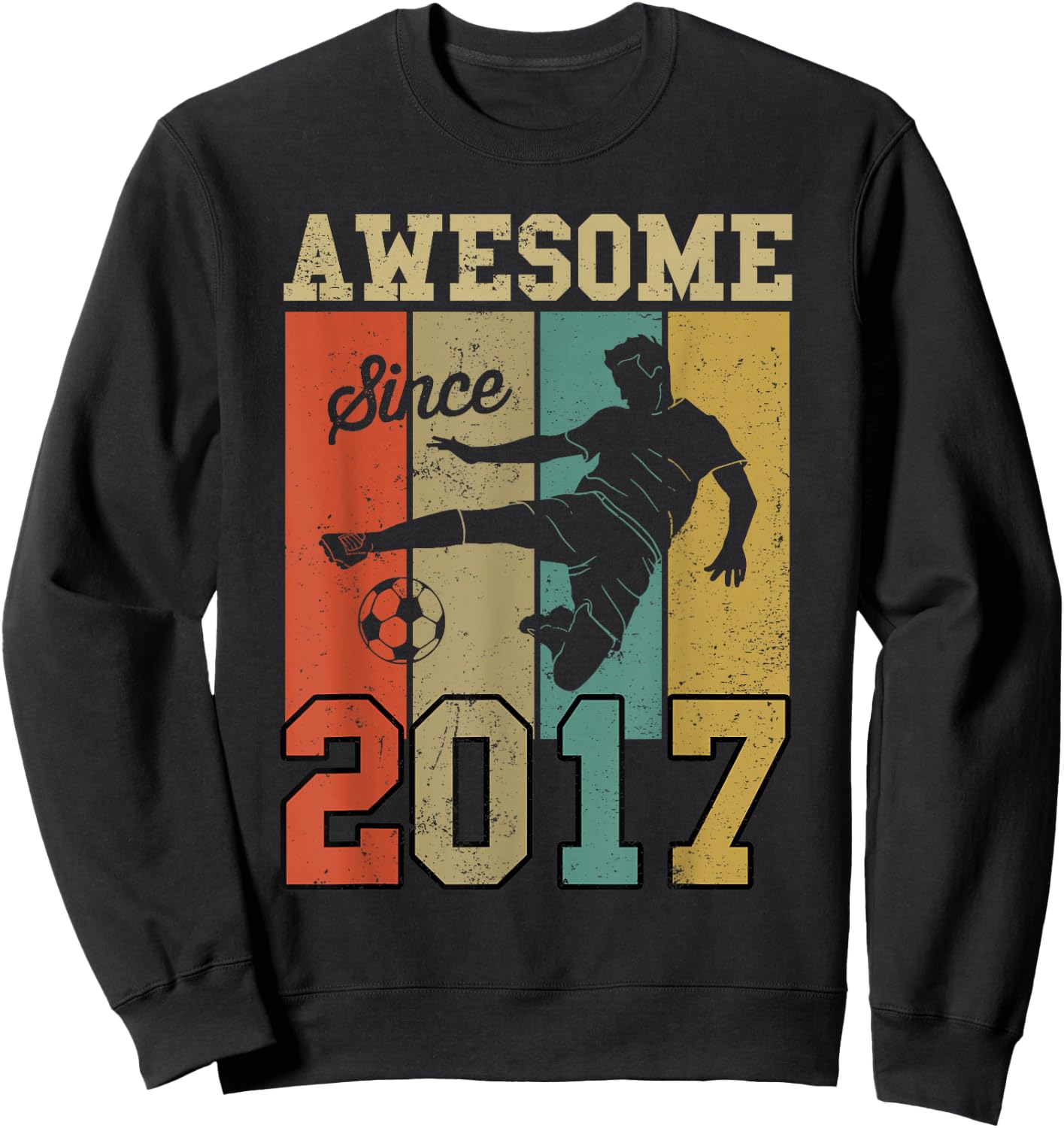 6th Birthday Shirts For Boys Soccer Awesome Since 2017 Sweatshirt - Sweatshirt | Black