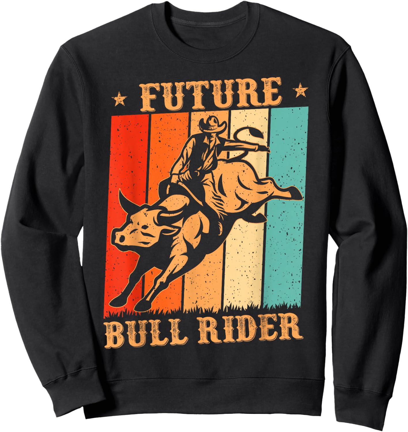 Future Bull Rider Kids Costume Rodeo Cowboy Bull Riding Boys Sweatshirt - Sweatshirt | Black