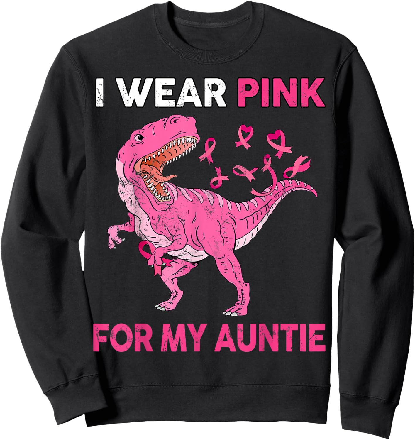 Breast Cancer Awareness Wear Pink for Auntie Kid Boy Toddler Sweatshirt - Sweatshirt | Black
