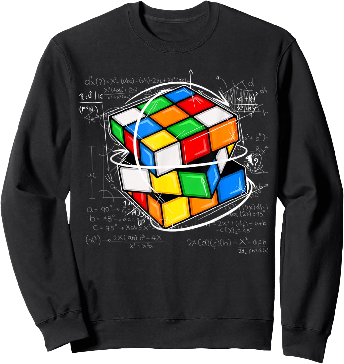 Melting Cube Speed Cubing Vintage Puzzle Youth Math Sweatshirt - Sweatshirt | Black