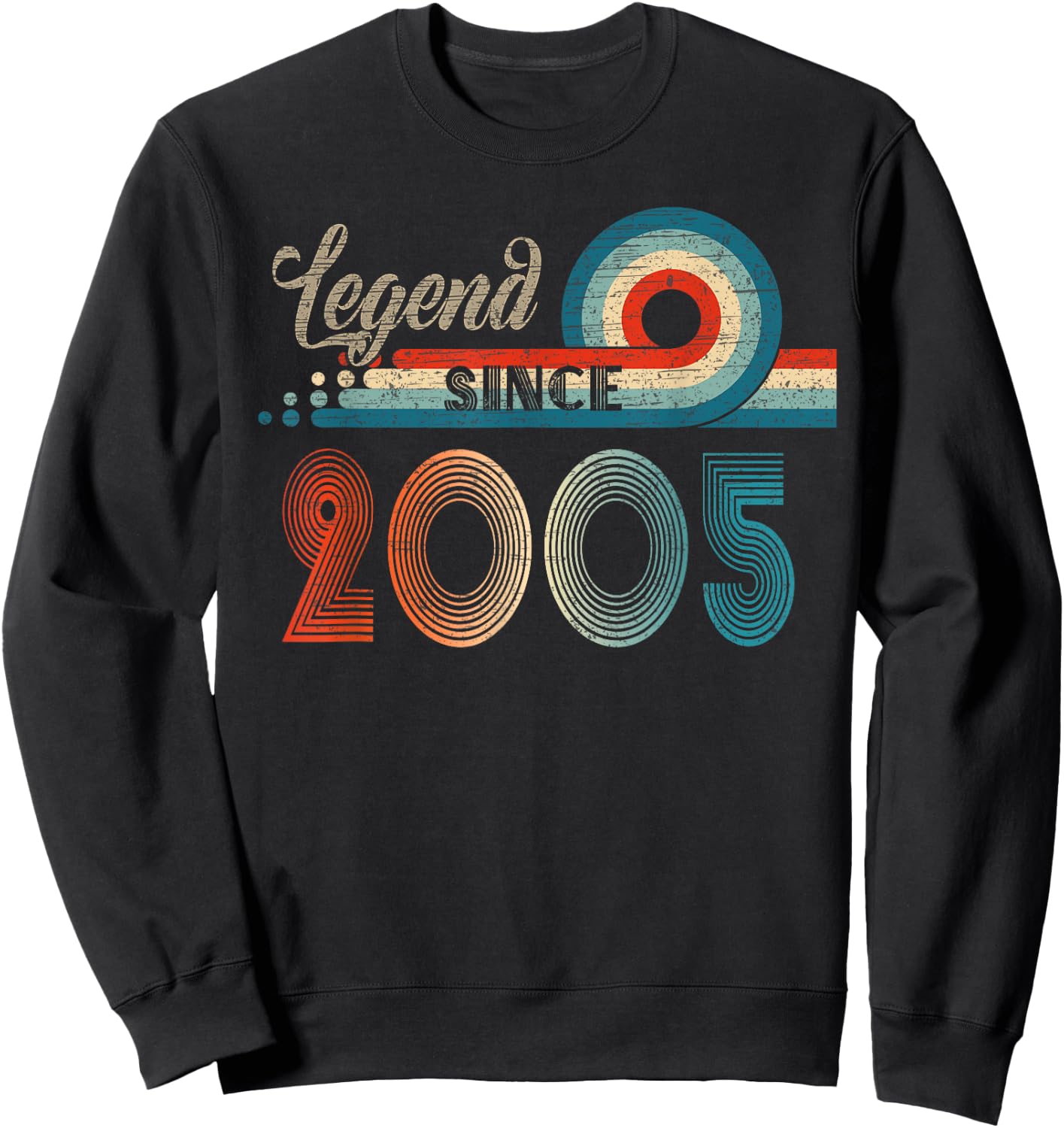 20 Year Old 20 Birthday Gifts Vintage Legend Since 2005 Sweatshirt - Sweatshirt | Black