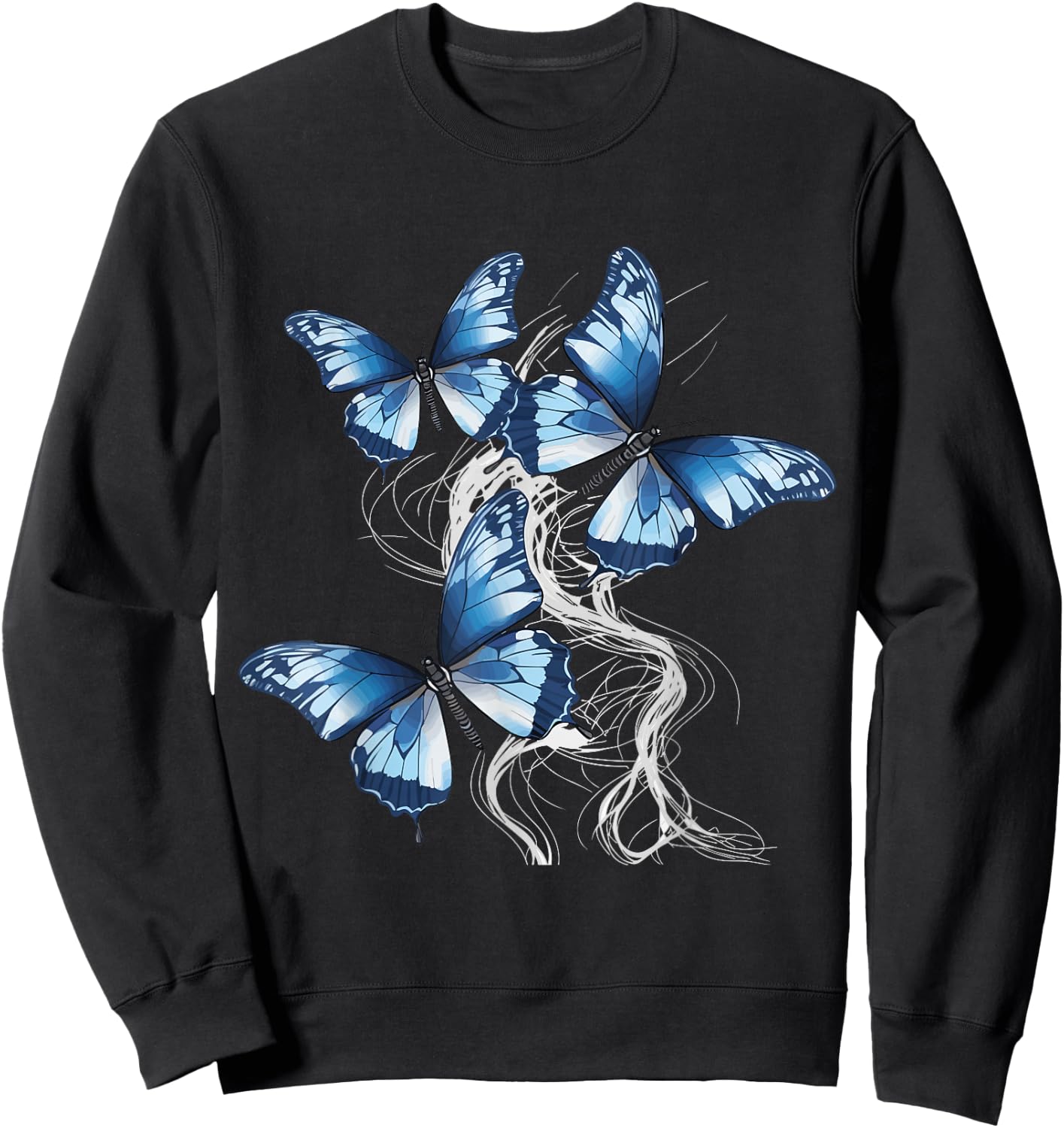 Cute blue Butterflies design butterflies and butterfly Sweatshirt - Sweatshirt | Black