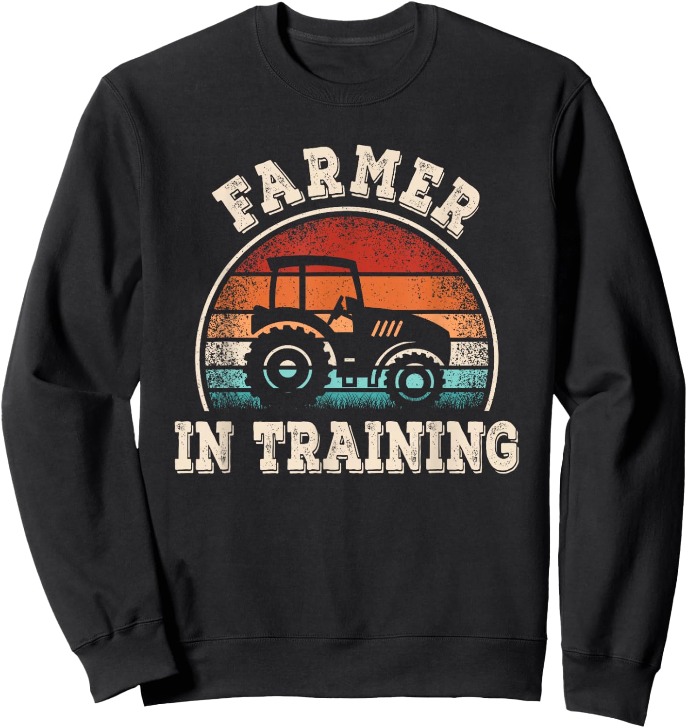 Farmer In Training Tractor Funny Farming Boys Girls Kids Sweatshirt - Sweatshirt | Black