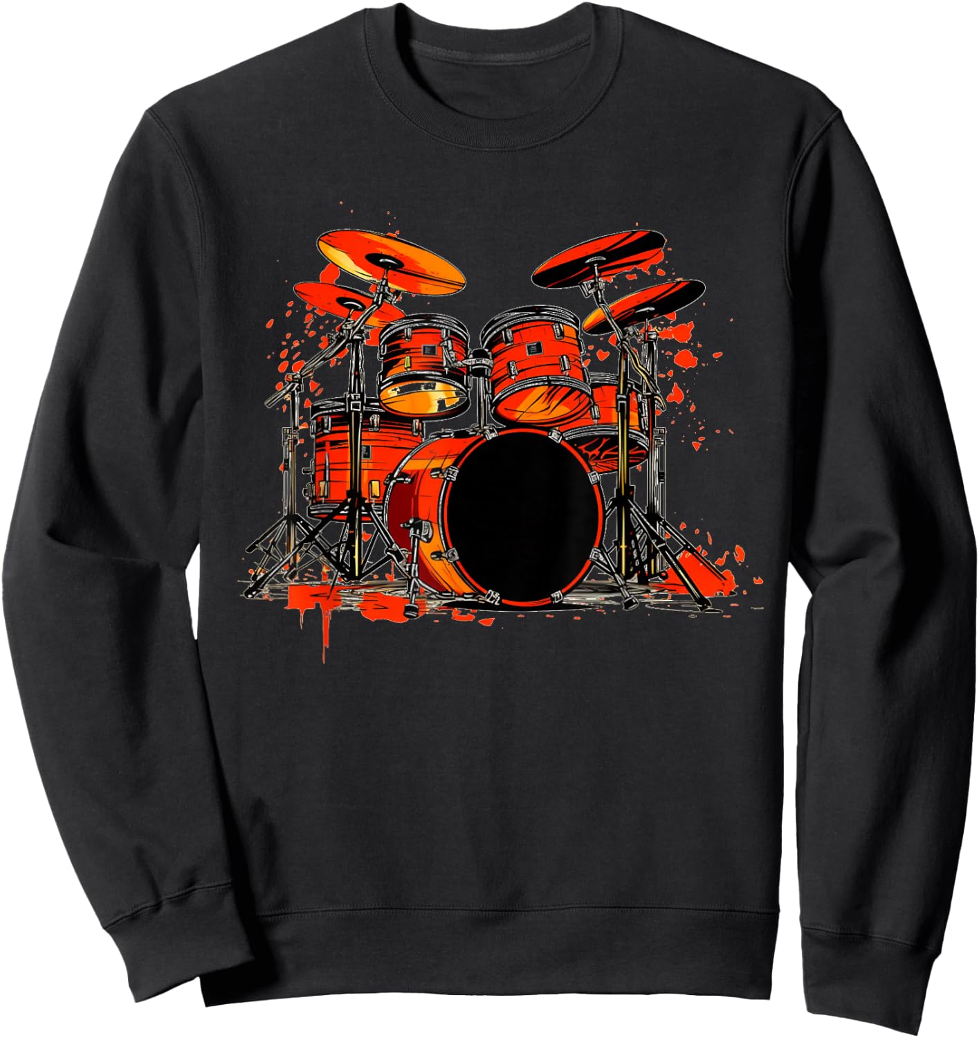 Cool Drums for Drummer and Rock Band Lovers Sweatshirt - Sweatshirt | Black