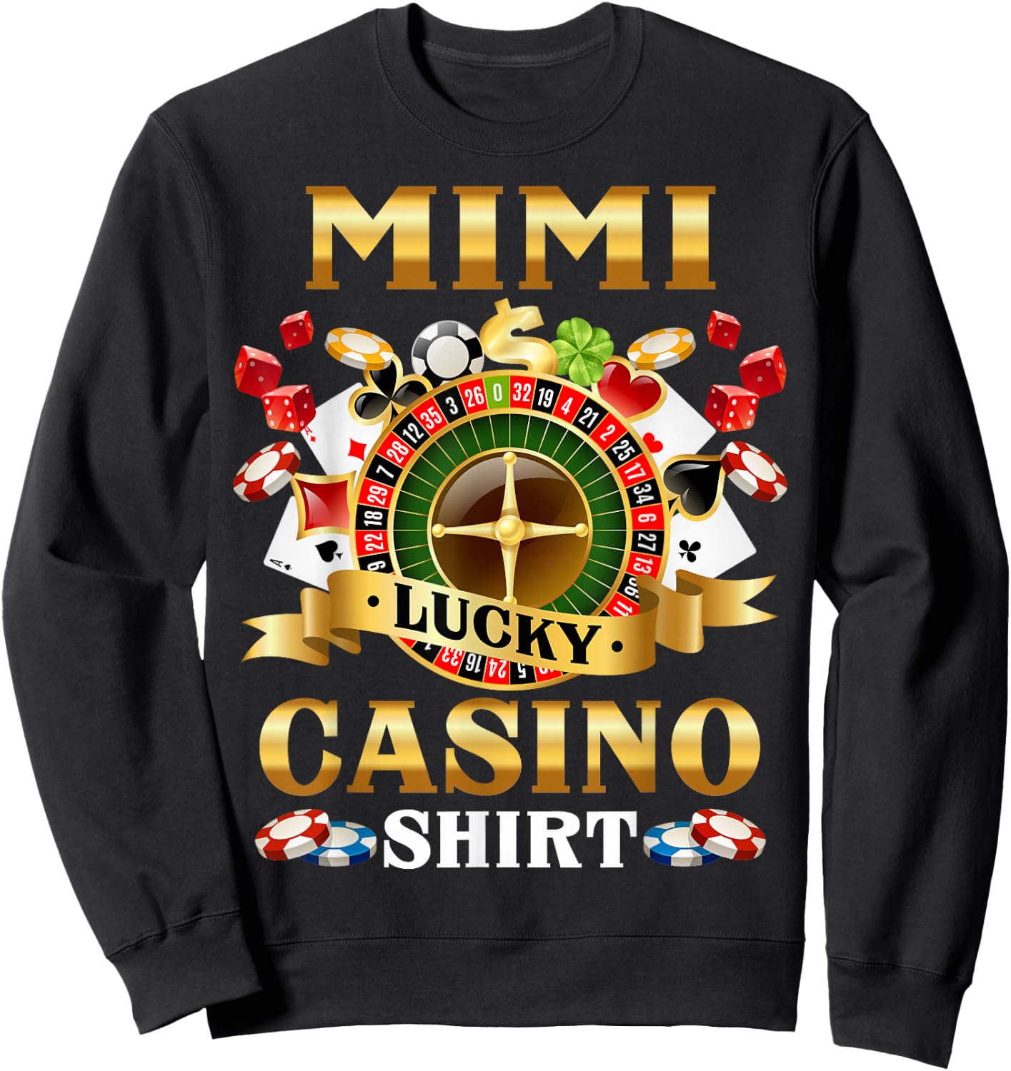 Casino Mimi Funny Lucky Casino Game Player Family Matching Sweatshirt - Sweatshirt | Black
