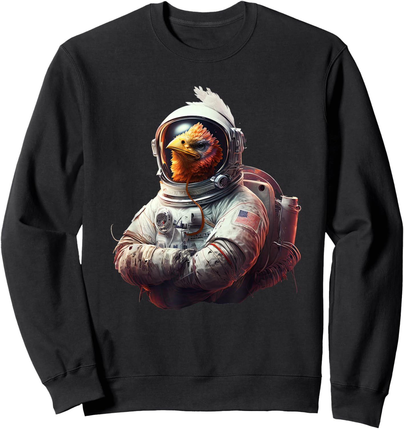 Chicken Cool Astronaut space Sweatshirt - Sweatshirt | Black