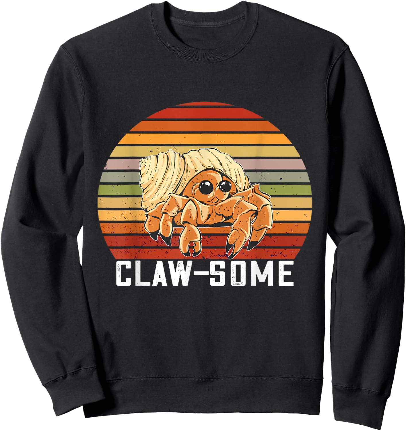 Hermit Crab Retro Awesome Claw Sea Animals Hermit Crab Lover Sweatshirt - Sweatshirt | Black