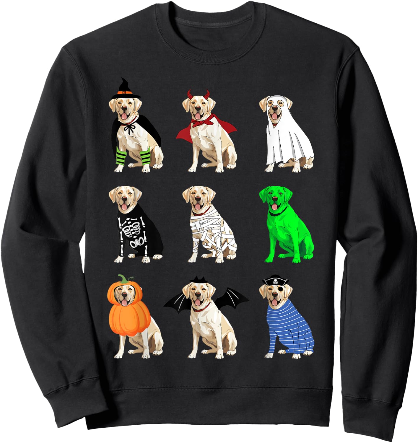 White Labrador Retriever Halloween Funny Ghost Monster Sweatshirt - Sweatshirt | Black
