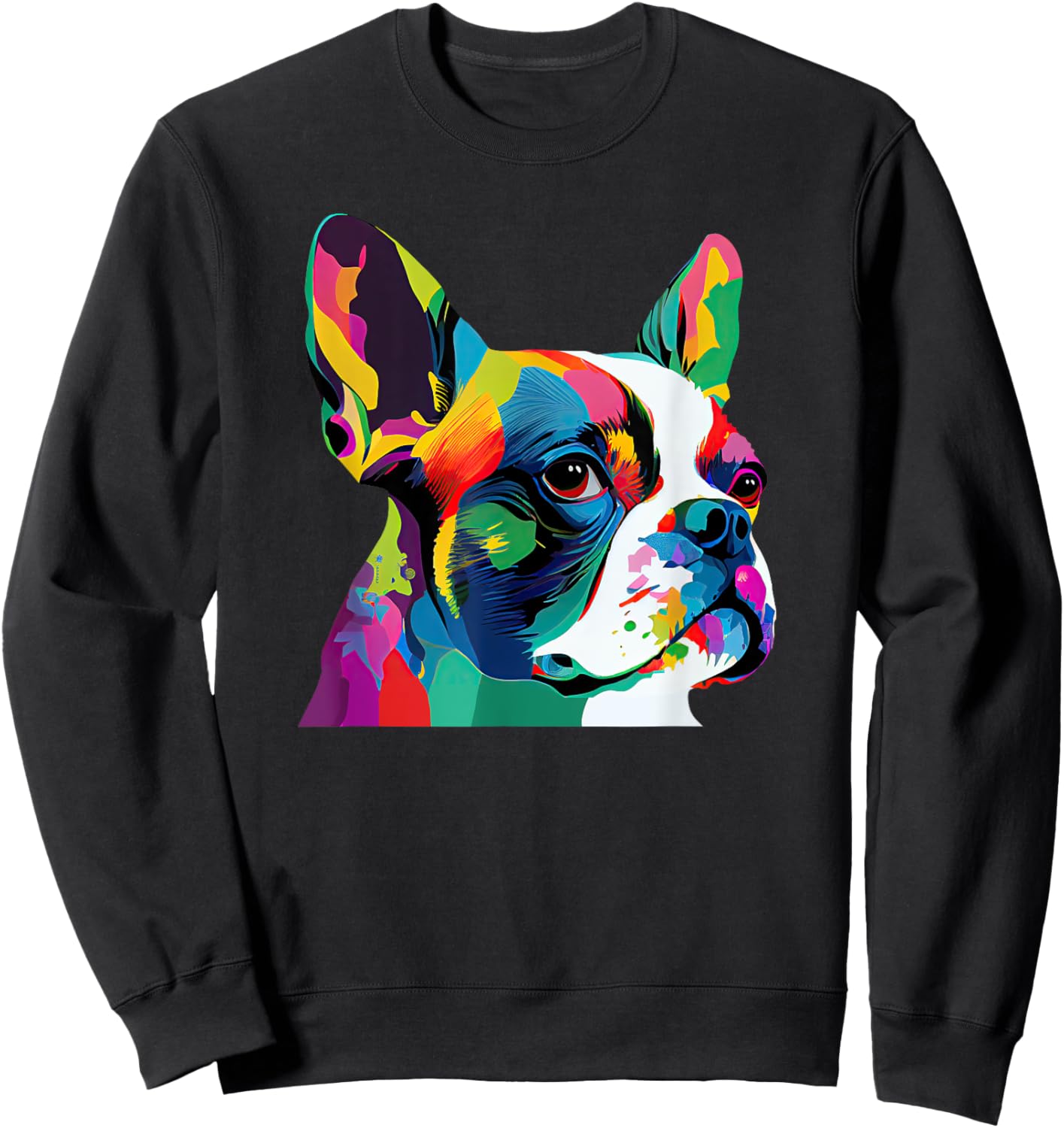 Boston Terrier Pop Art Design Boston Terrier Lovers Sweatshirt - Sweatshirt | Black