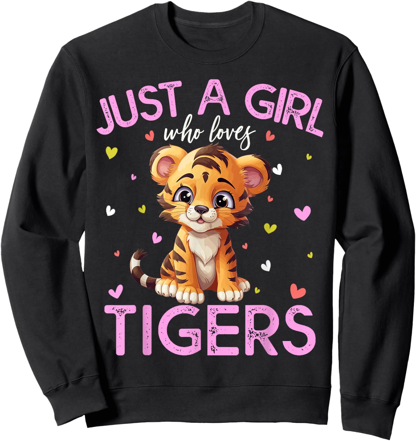 Just A Girl Who Loves Tigers Girls Sweatshirt - Sweatshirt | Black