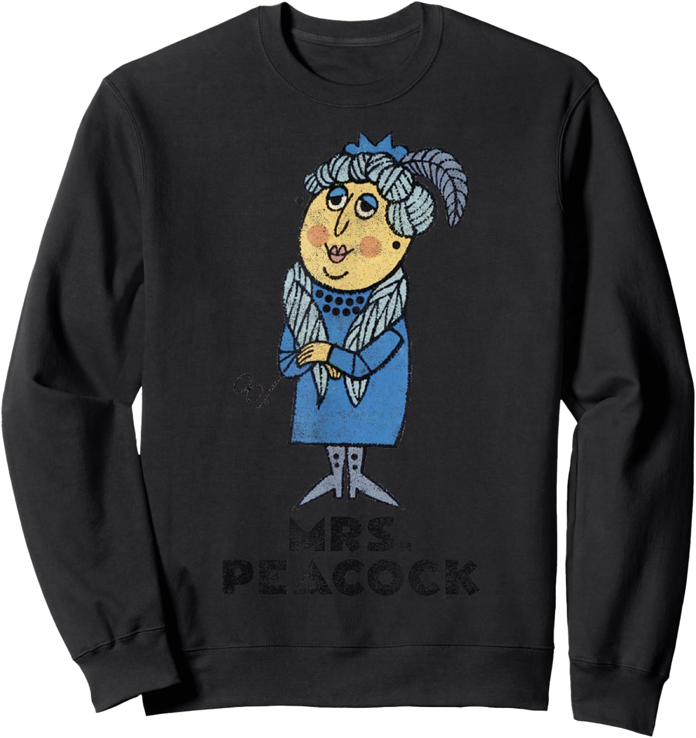 Clue Retro Mrs. Peacock Portrait Sweatshirt - Sweatshirt | Black