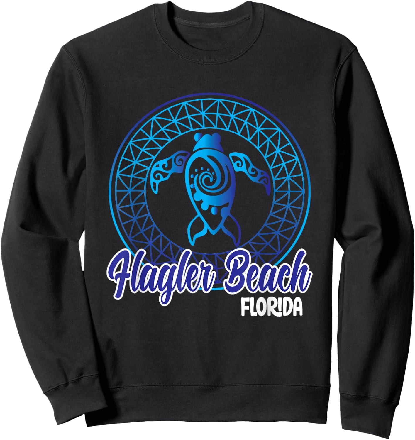 Flagler Beach Florida Souvenirs Save Sea Turtles Tribal Sweatshirt - Sweatshirt | Black