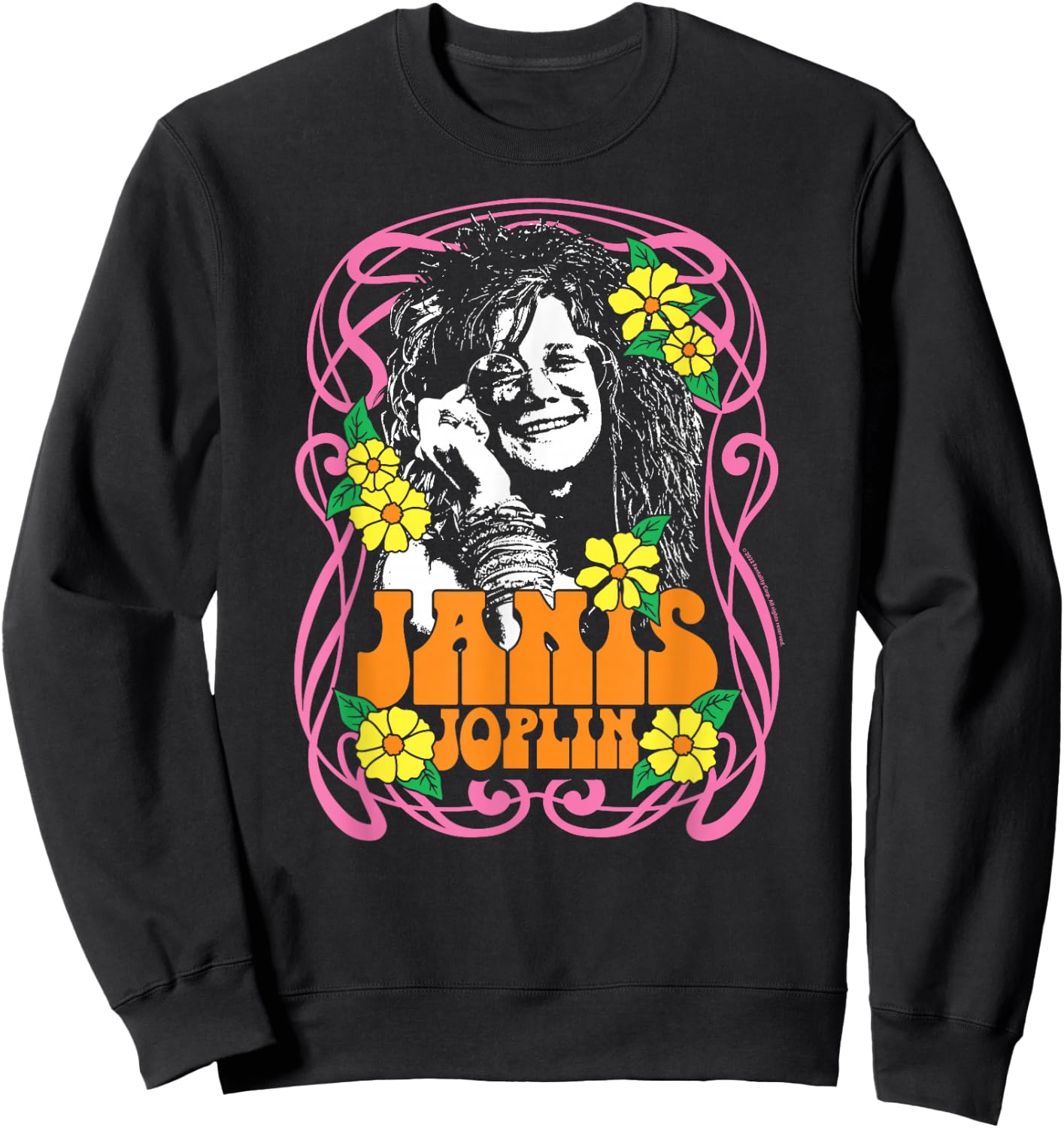 Janis Joplin - Flowers Sweatshirt - Sweatshirt | Black
