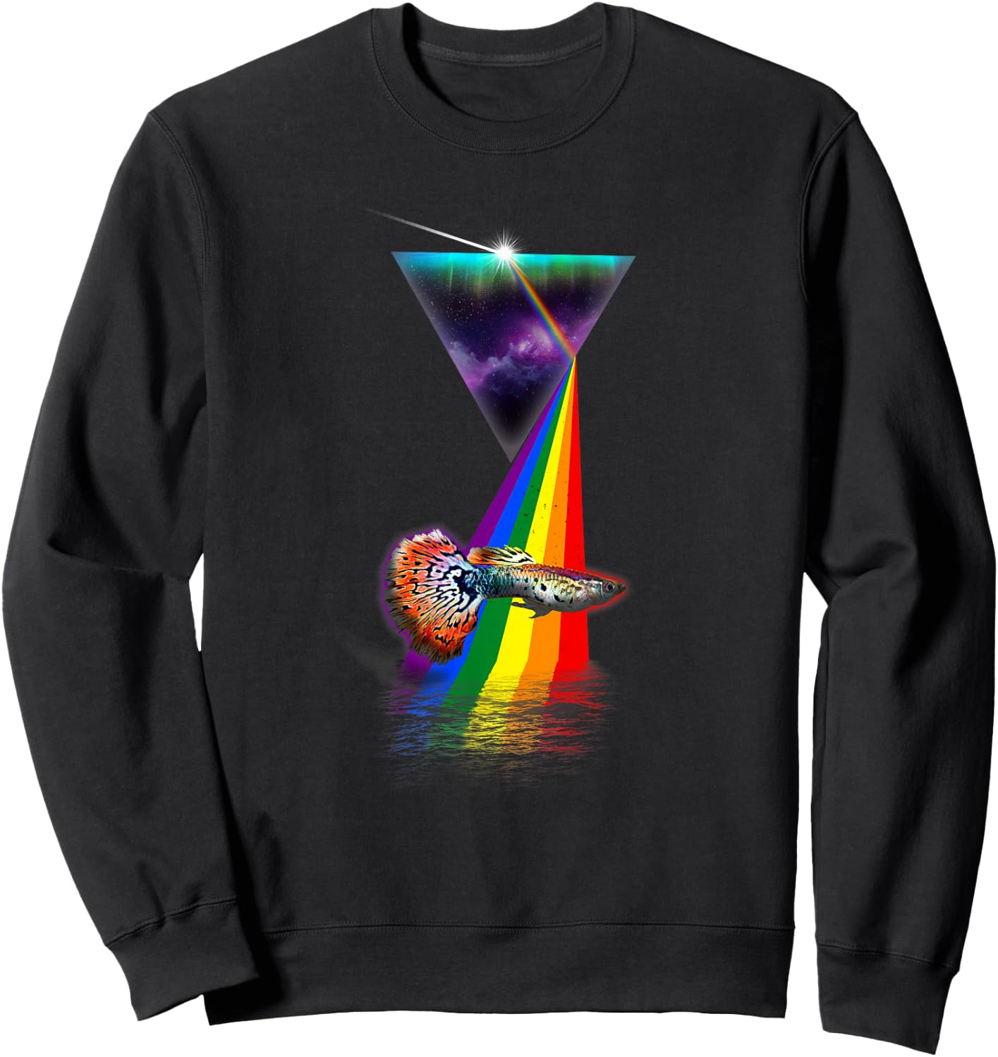 Vintage Retro Prism Guppy Sweatshirt - Sweatshirt | Black
